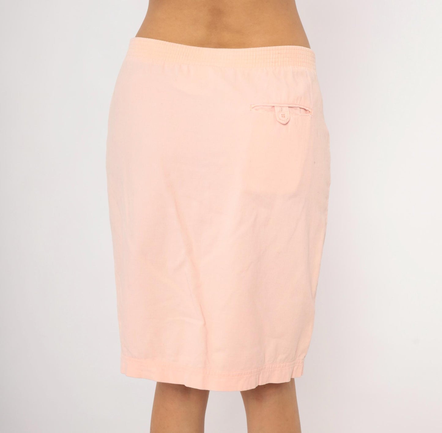 90s Wyndham Sport Blush Pink Pencil Skirt Cotton Knee-Length Small S