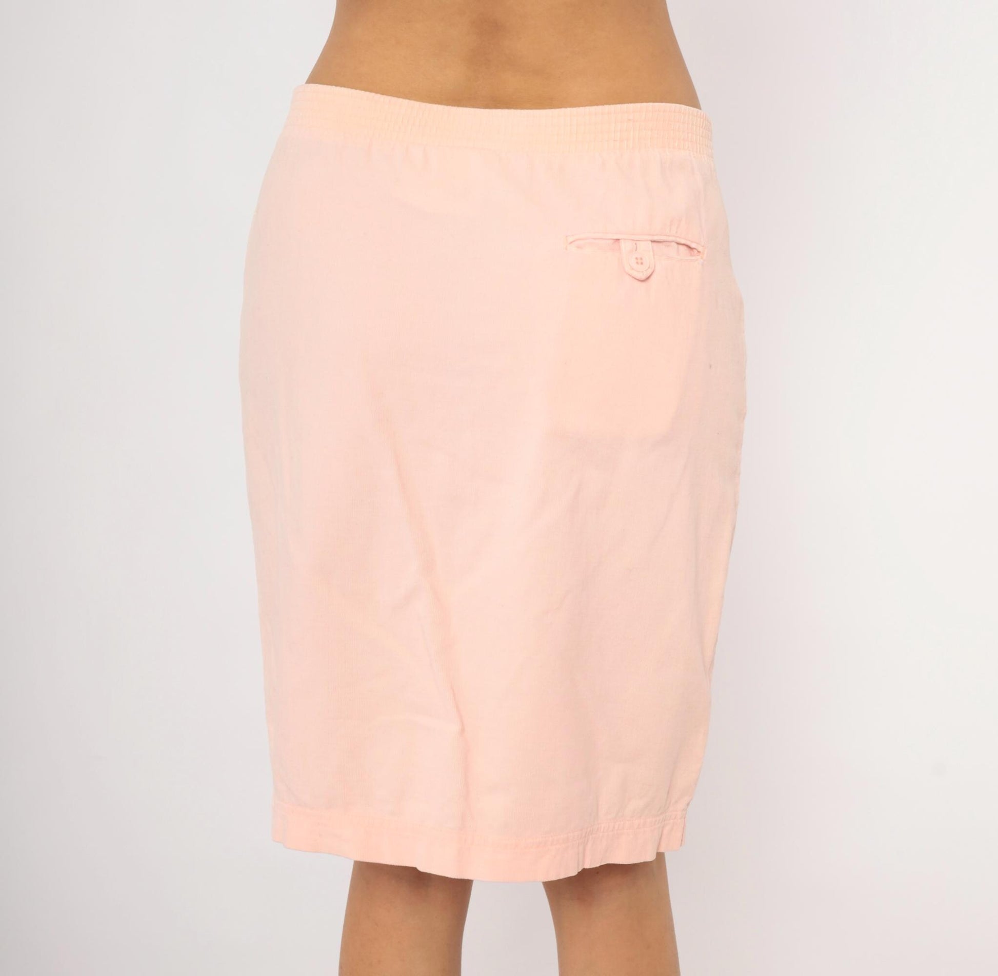 90s Wyndham Sport Blush Pink Pencil Skirt Cotton Knee-Length Small S