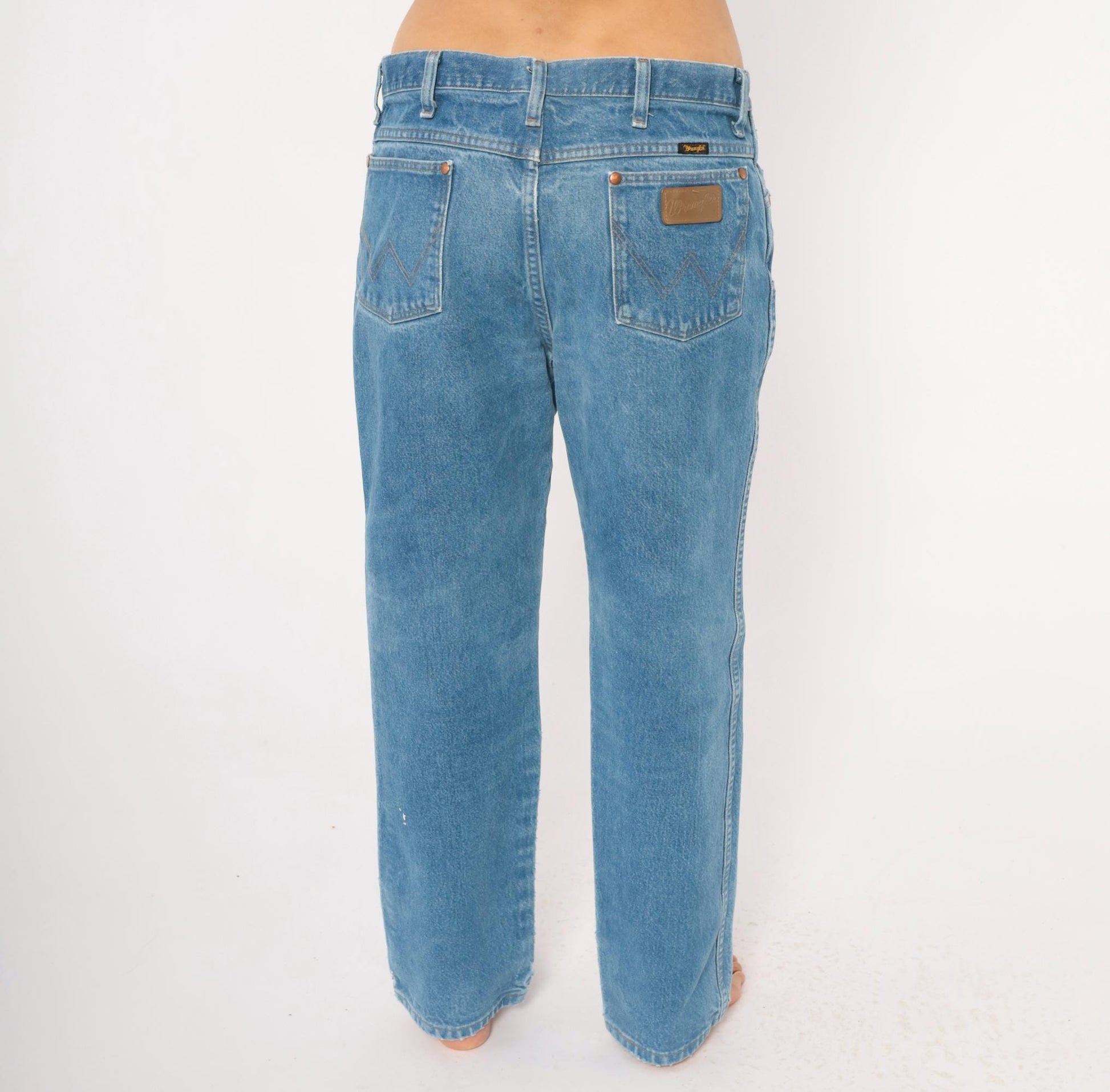 90s Wrangler Cowboy Cut Jeans Light Wash Straight Leg Cotton 35x30