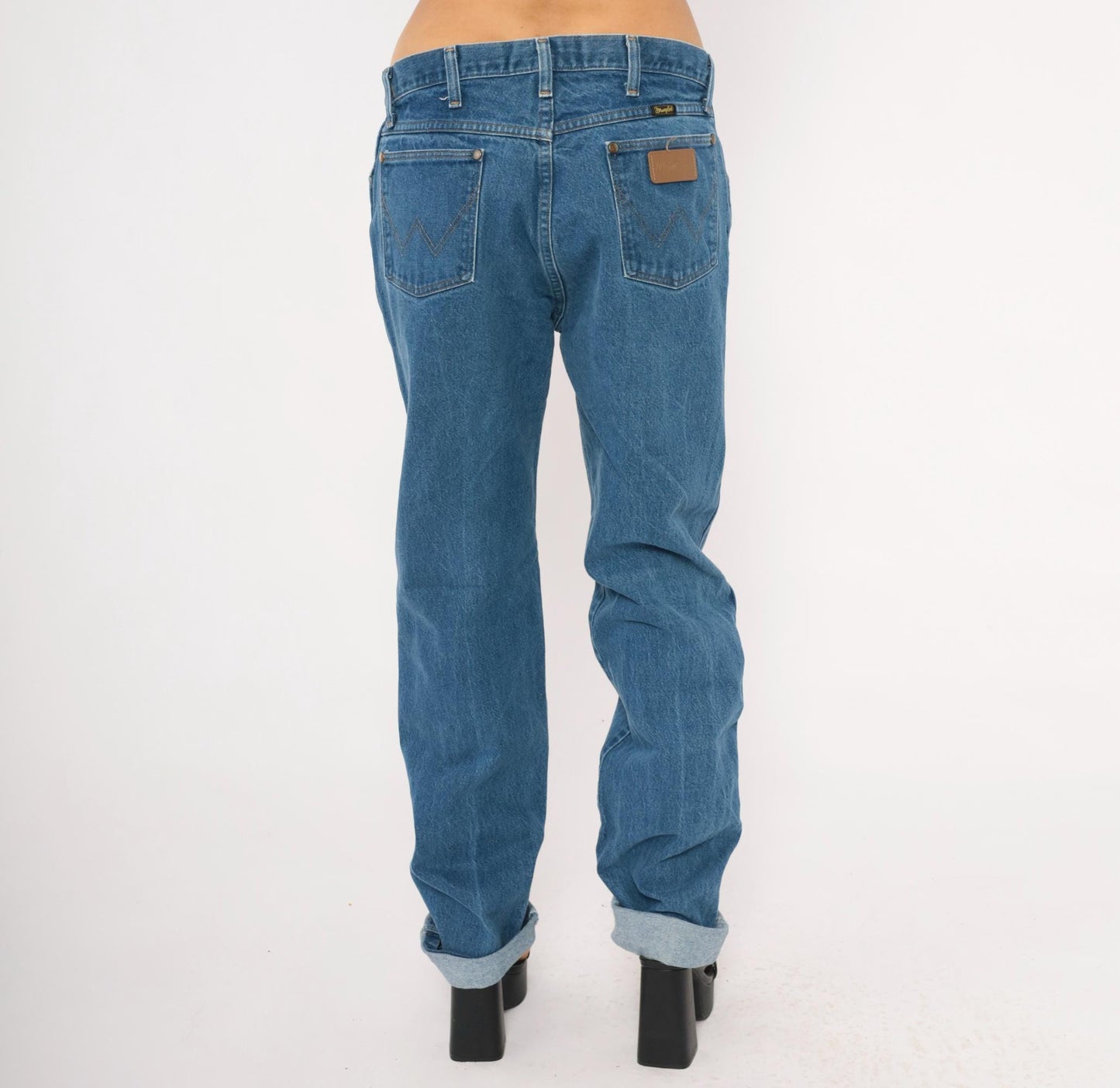 Wrangler Cowboy Cut Jeans 2000s Medium Wash Straight Leg Cotton 35x36