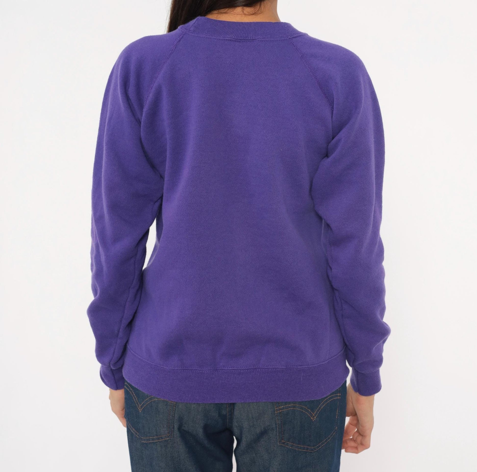 90s Hanes Sport Purple Crewneck Sweatshirt Raglan Sleeve Small S