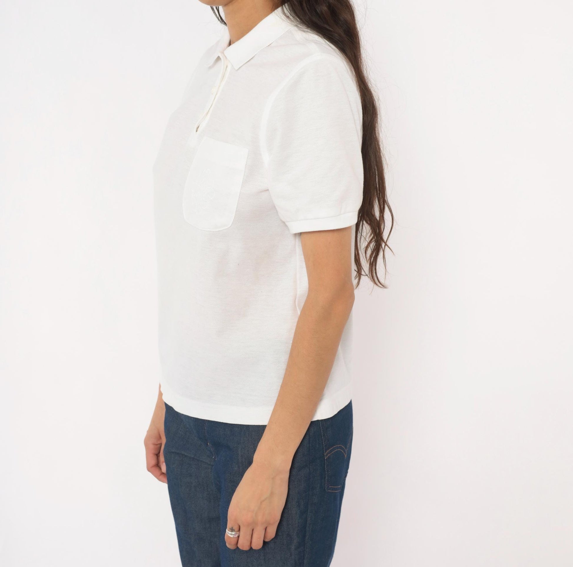 80s Lily's of Beverly Hills White Polo Shirt Embroidered Monogram Small