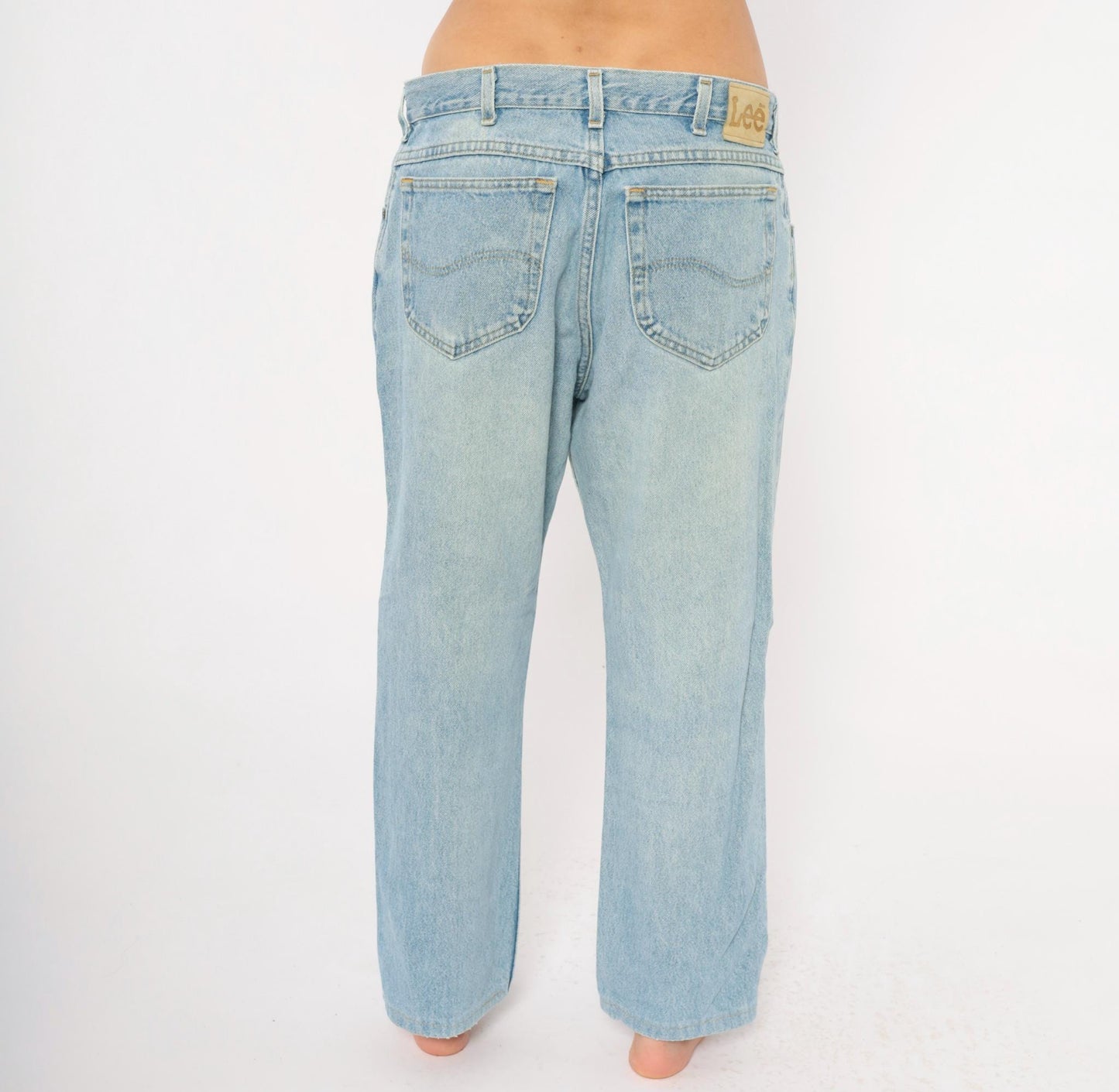 90s Lee Light Wash Straight Leg Jeans Blue Denim 36 x 28 Extra Large XL