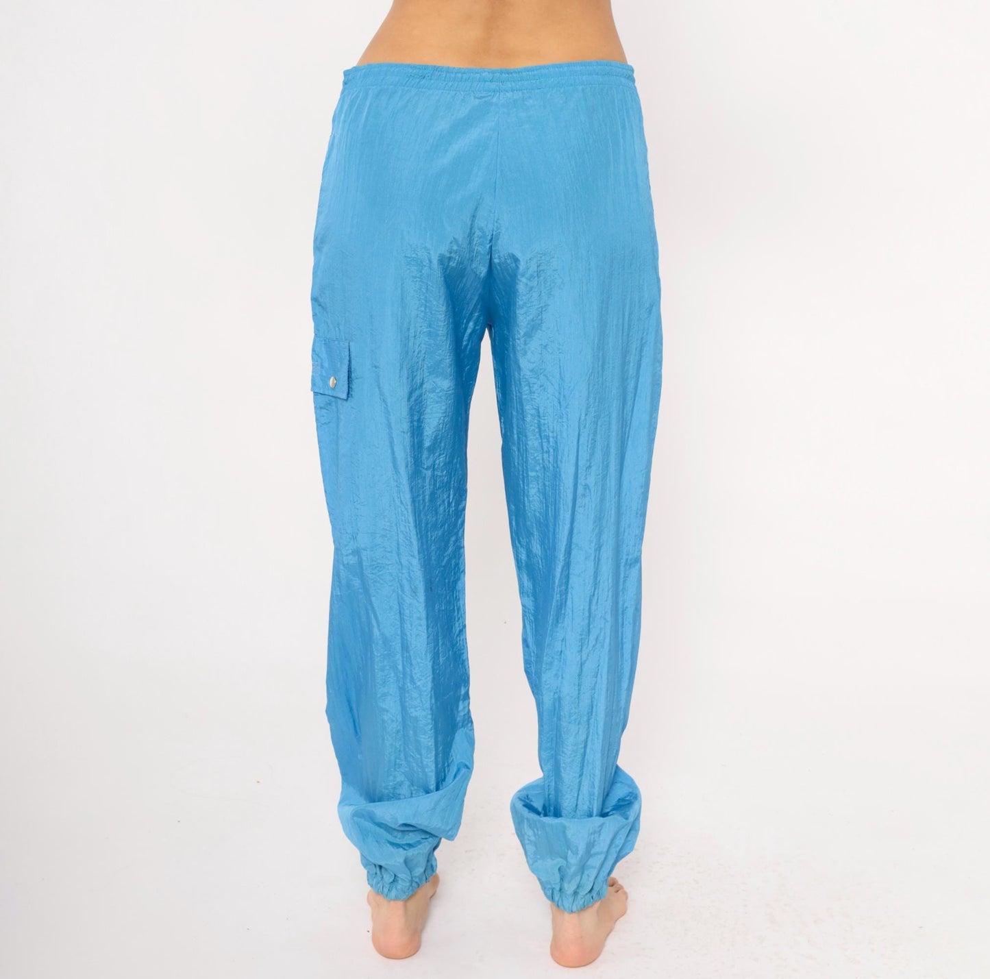 90s Converse Windbreaker Track Pants Sky Blue Nylon Large L