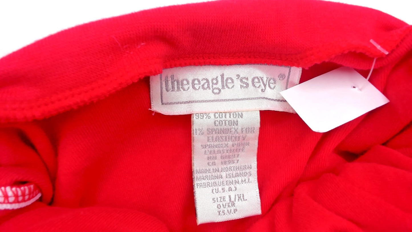 90s The Eagle's Eye Red Turtleneck Cotton Pullover Tunic Large XL