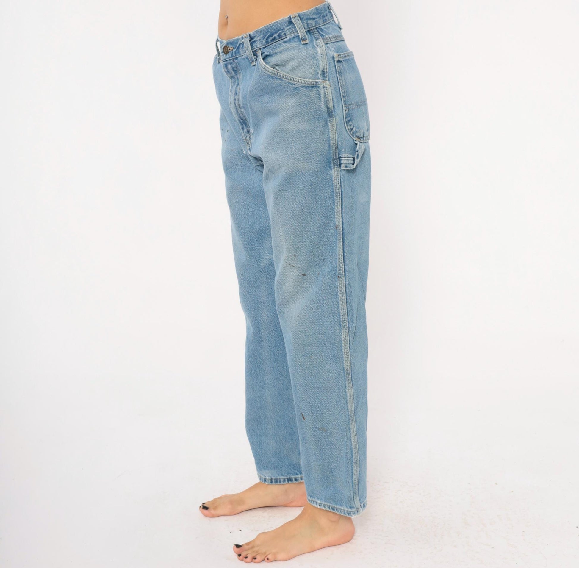 Dickies Carpenter Jeans 2000s Light Wash Straight Leg Workwear Denim Medium M