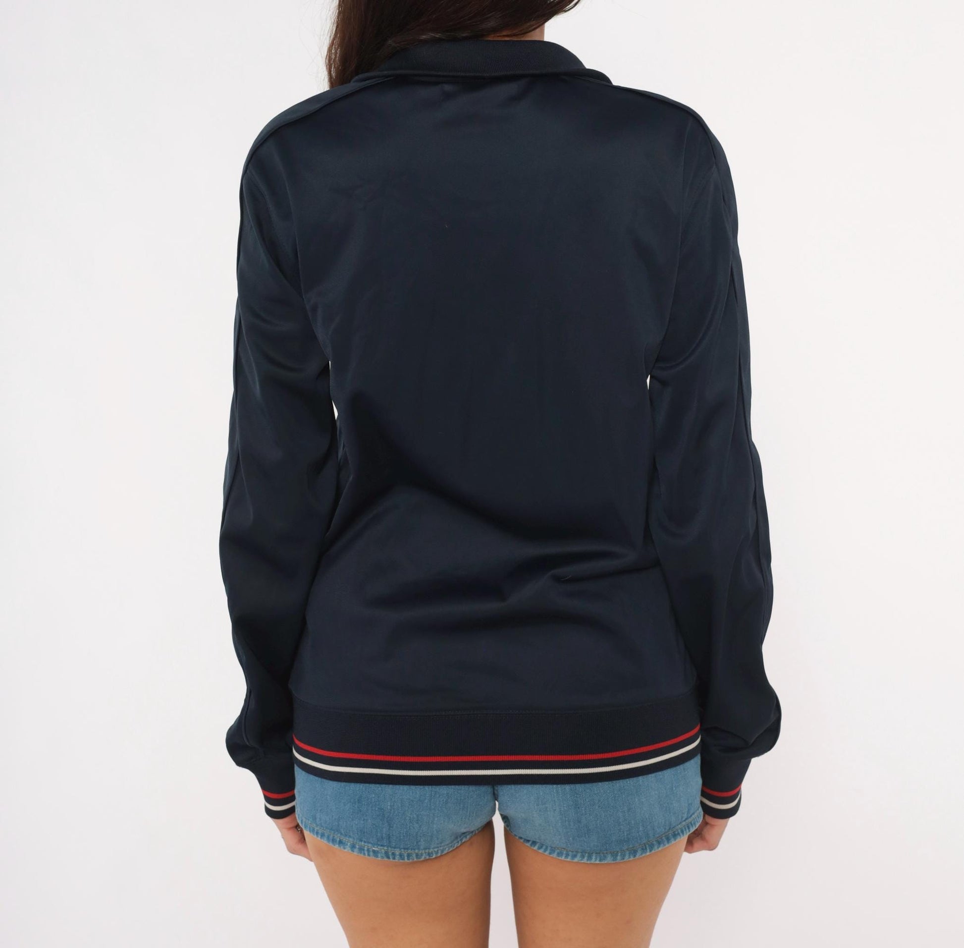 Ben Sherman Navy Track Jacket Y2K Striped Zip Windbreaker Small
