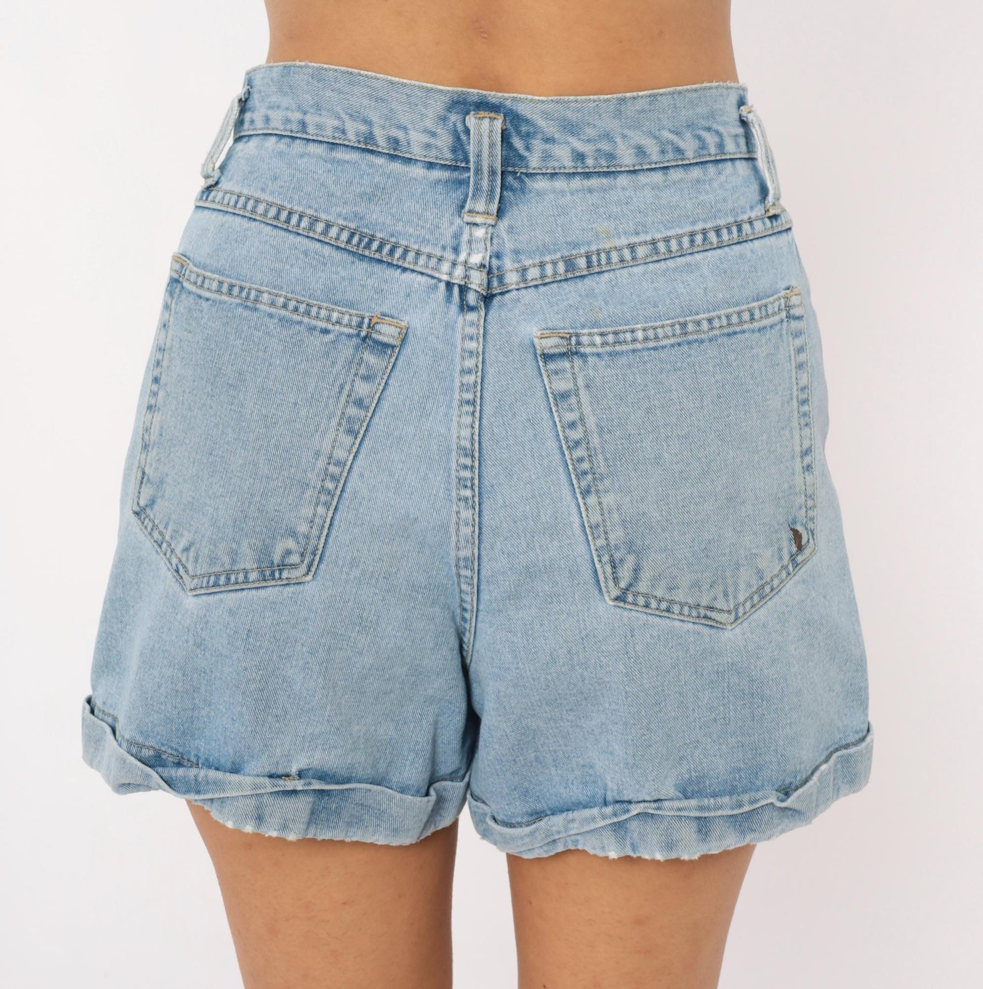 90s NY Jeans Light Wash Denim Shorts High Rise Cuffed Medium M