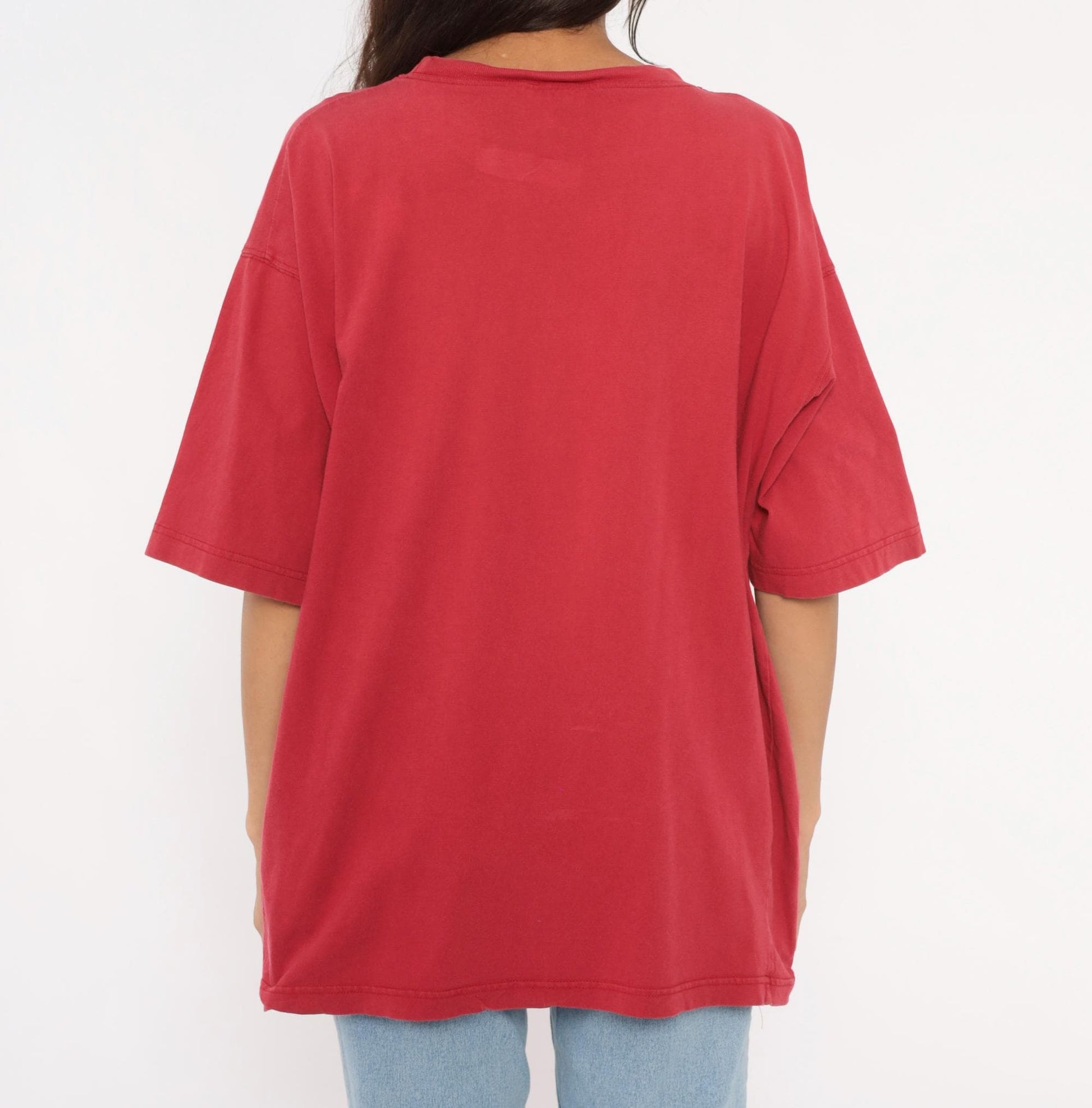 90s American Eagle Red Pocket Tee Cotton Crew Neck Large L