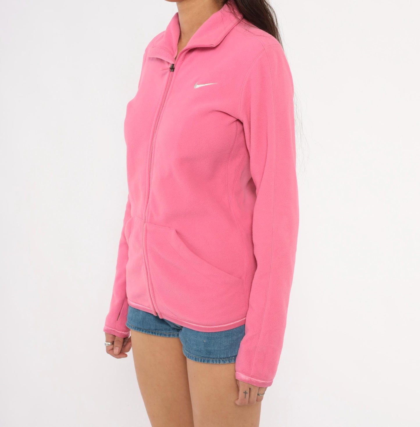 2000s Nike Therma-Fit Pink Fleece Jacket Full Zip Small S
