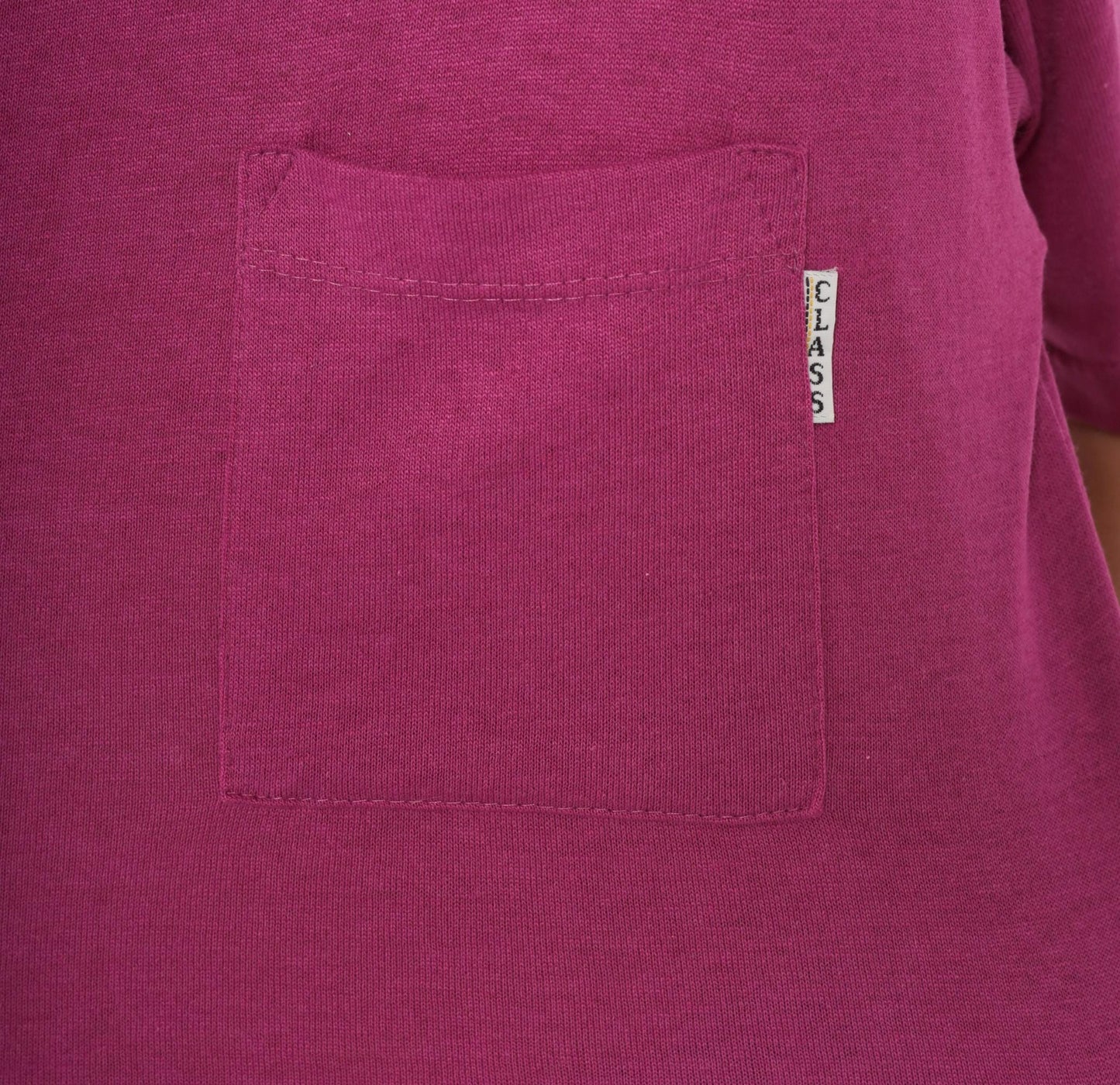 80s Plum Pocket Tee Cotton Crew Neck Boxy Short Sleeve Medium