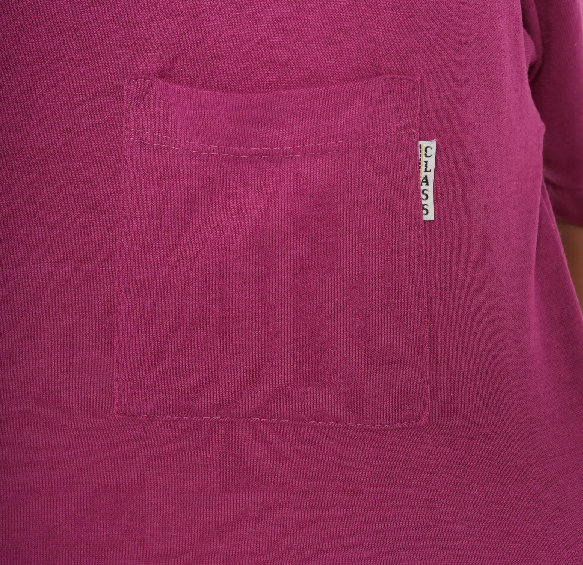 80s Plum Pocket Tee Cotton Crew Neck Boxy Short Sleeve Medium