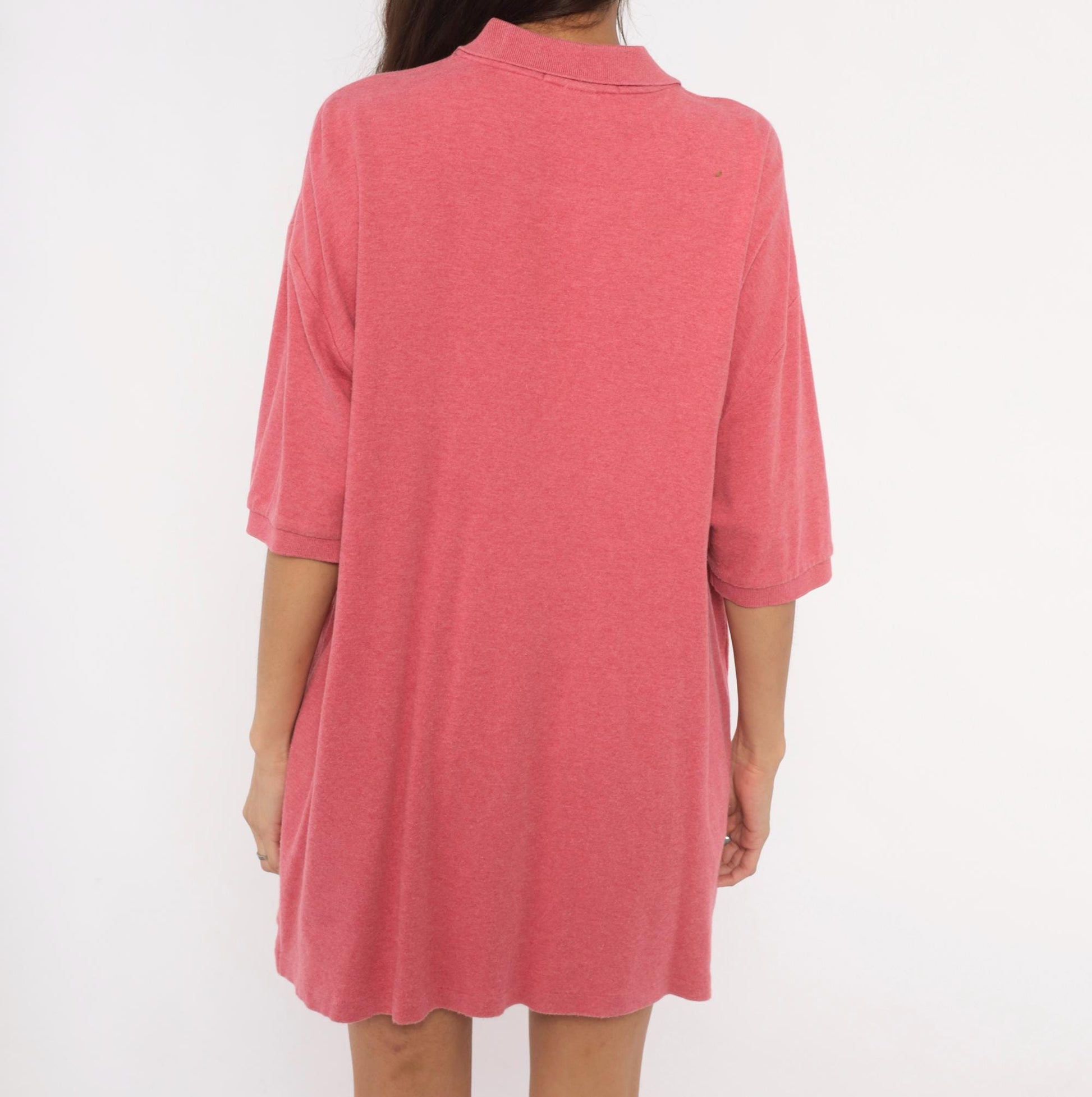 90s Polo Ralph Lauren Cotton Polo Shirt Heathered Rose Pink Extra Large XL