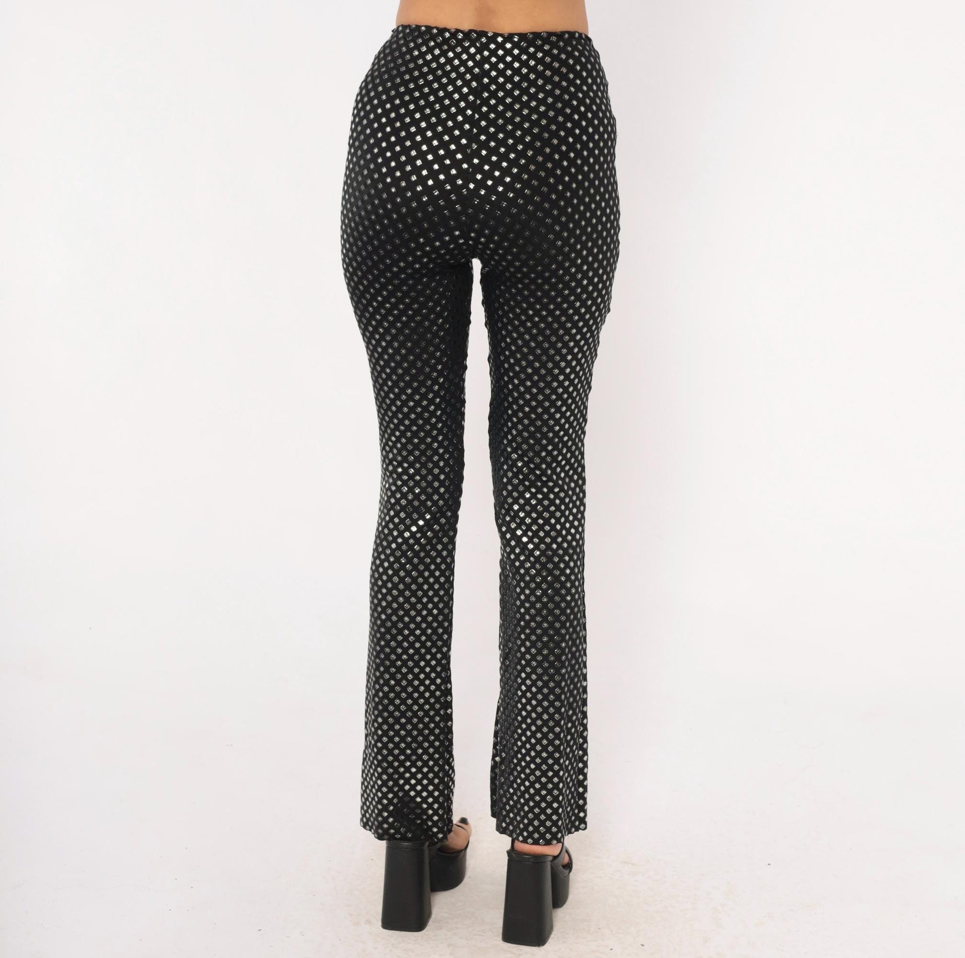 90s Je Taime Black Sequin Straight Leg Pants Low Rise Small