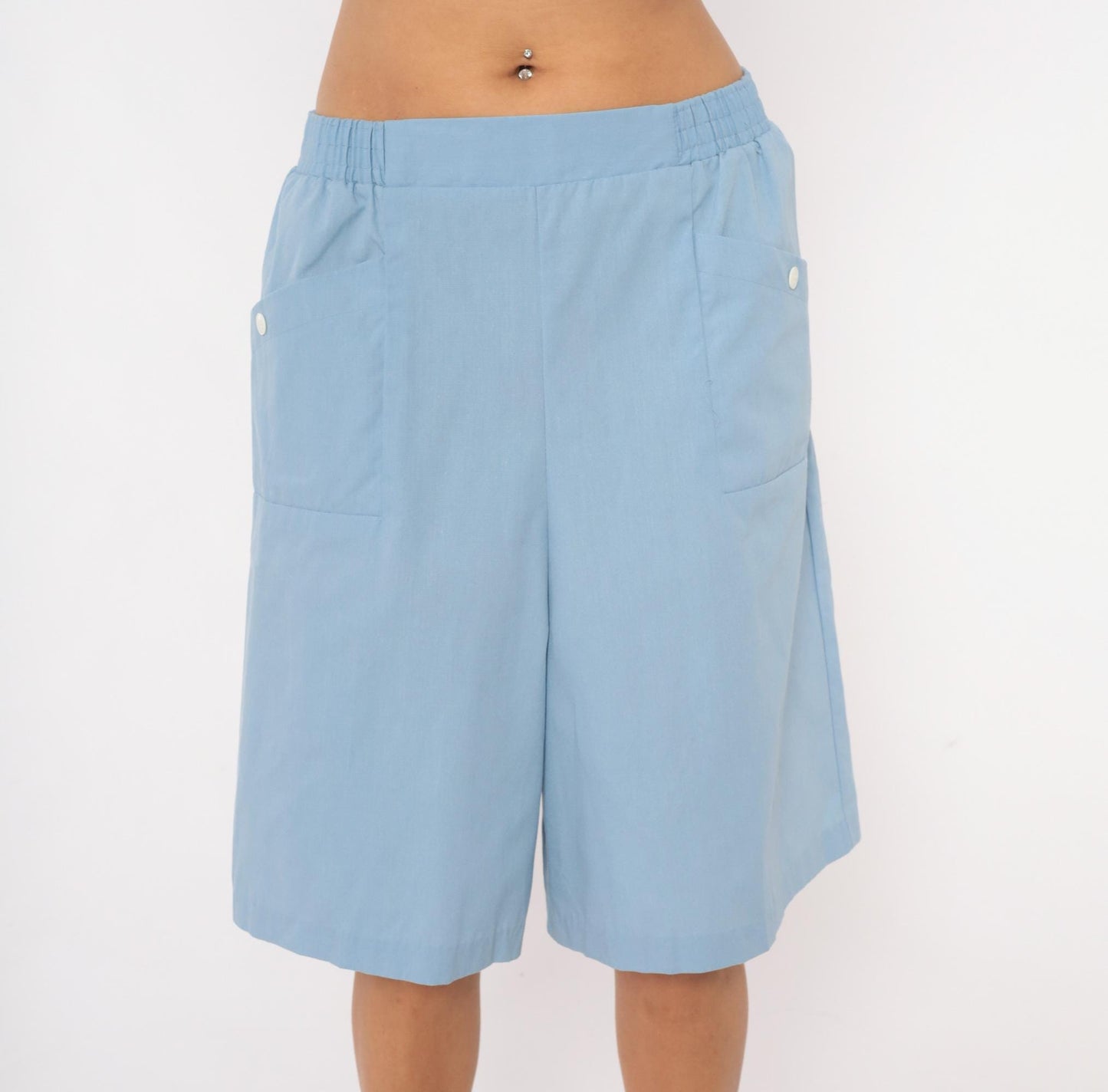 80s Haband Sky Blue Culottes Wide Leg Shorts Palazzo Pants Extra Large XL