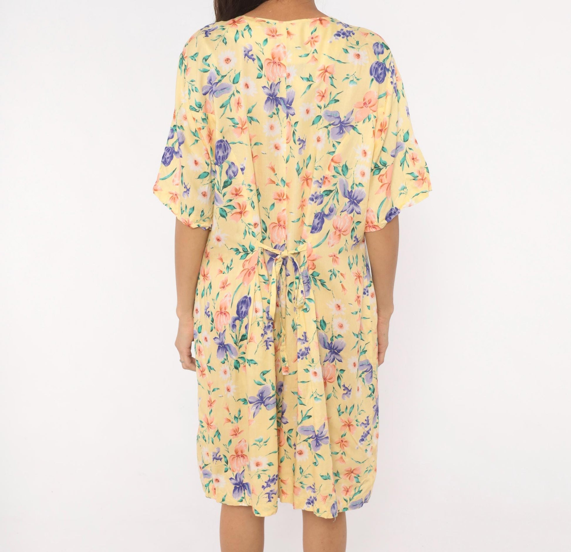 90s Jamie Brooke Floral Button Front Romper Yellow Garden Print Plus Size XXL