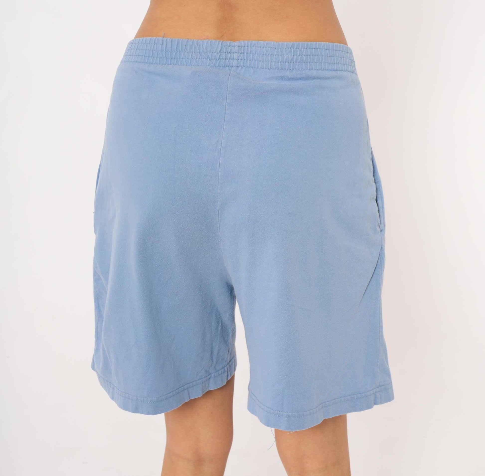 80s Lauren Brooke Pleated Bermuda Shorts Sky Blue Cotton Medium M