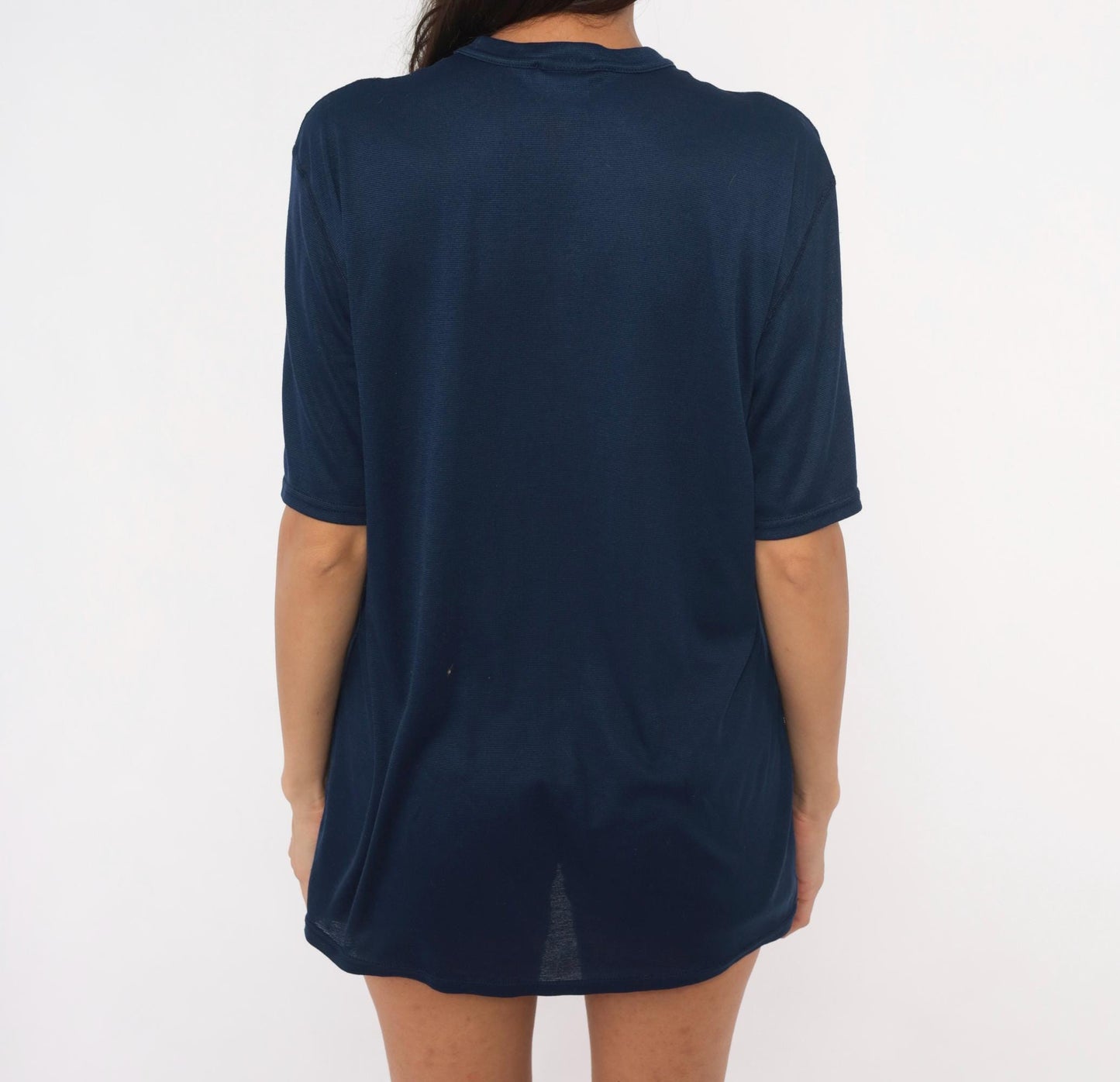 Y2K Patagonia Navy Crew Neck Tee Short Sleeve Solid Plain Large L