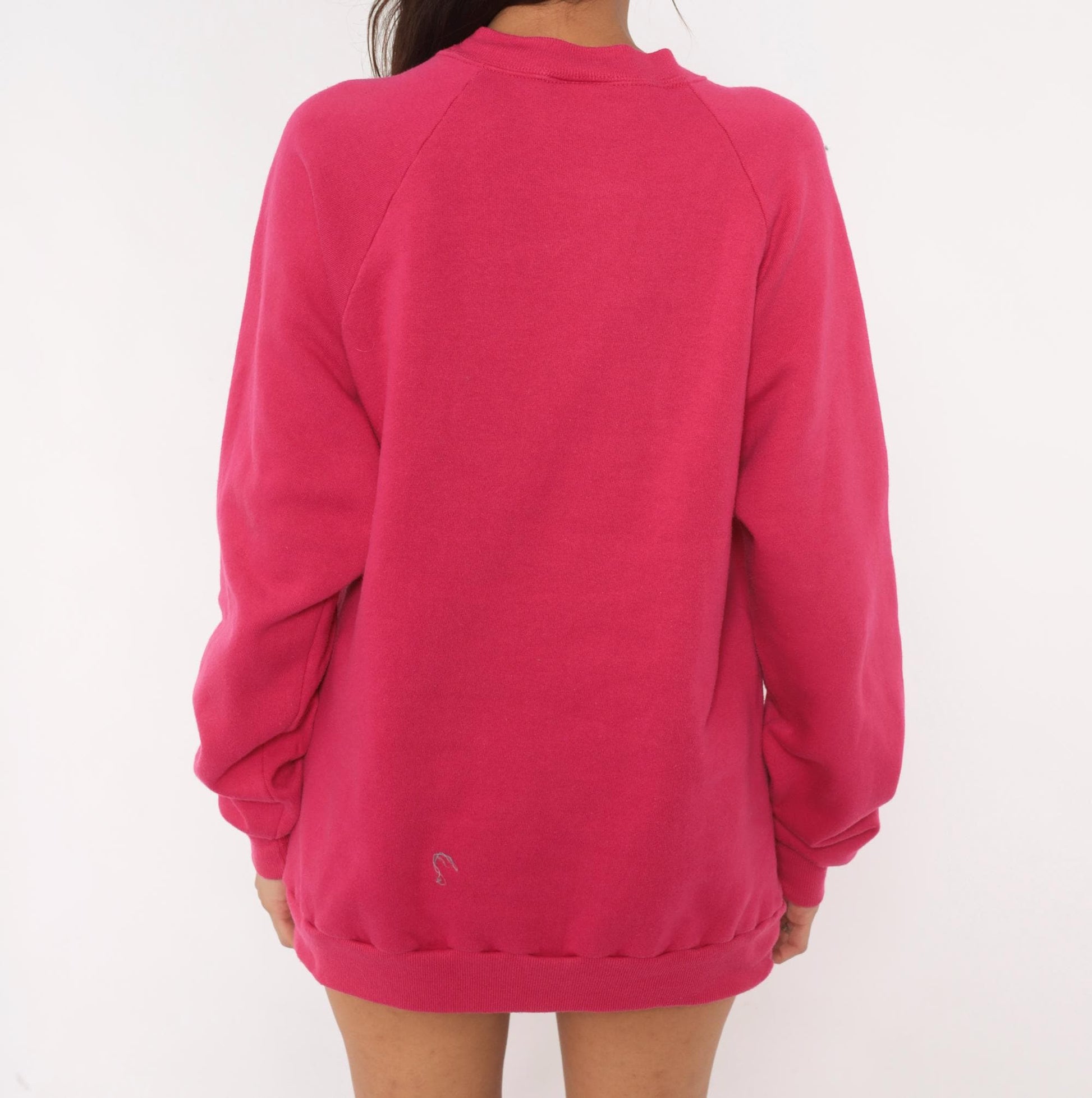 90s National Screenprint Snake Tribal Sweatshirt Hot Pink Raglan Large
