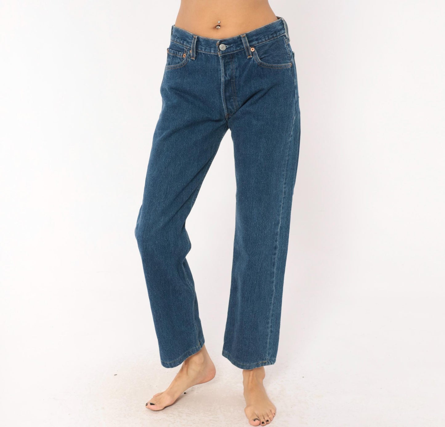 Levi's 501 Student Jeans 2000s Medium Indigo Straight Leg Button Fly 30x32