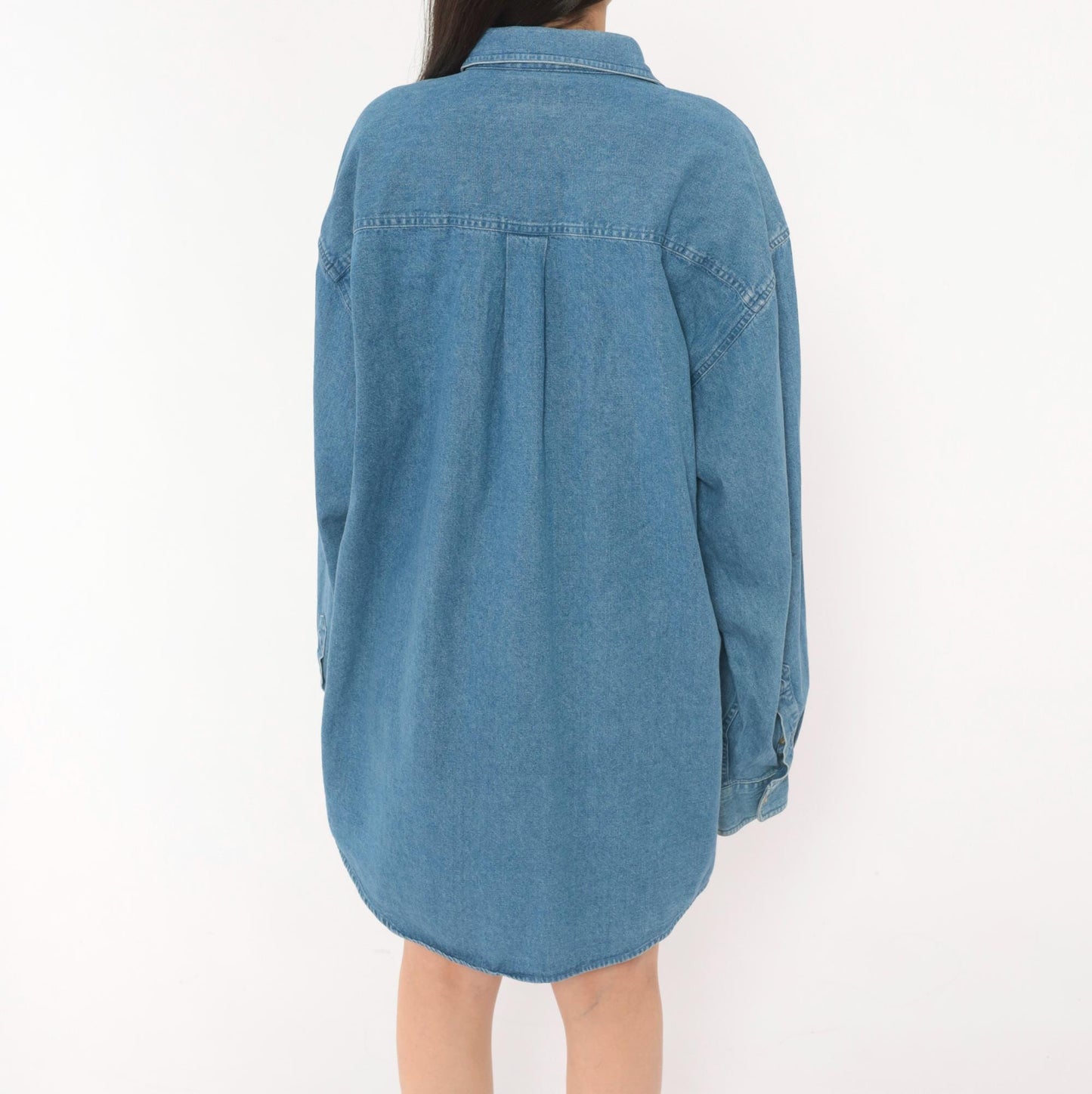 2000s Croft & Barrow Denim Button-Down Shirt Blue Chambray Large Tall