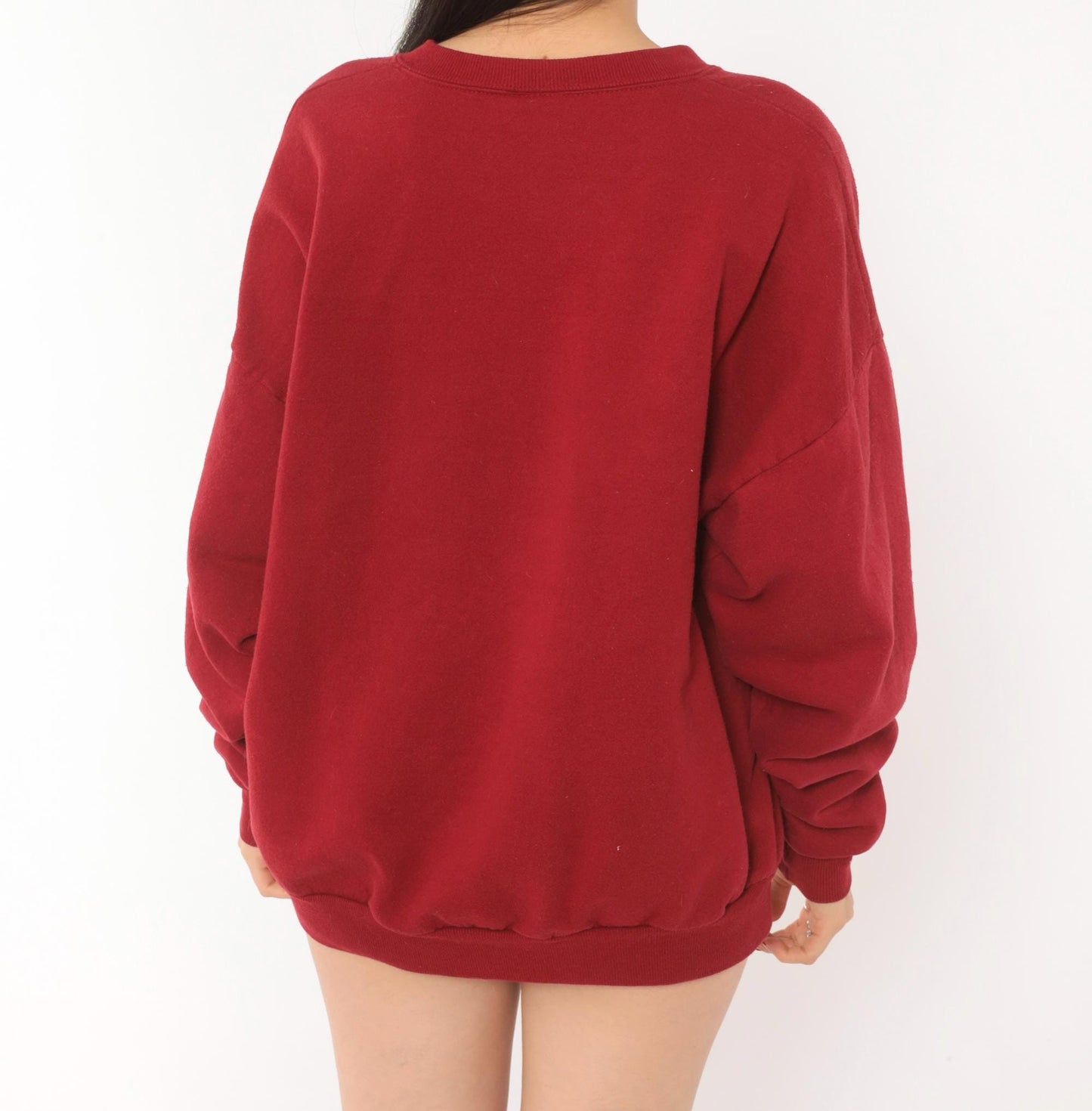 90s Jerzees Burgundy Crewneck Sweatshirt Cotton Blend Extra Large XL