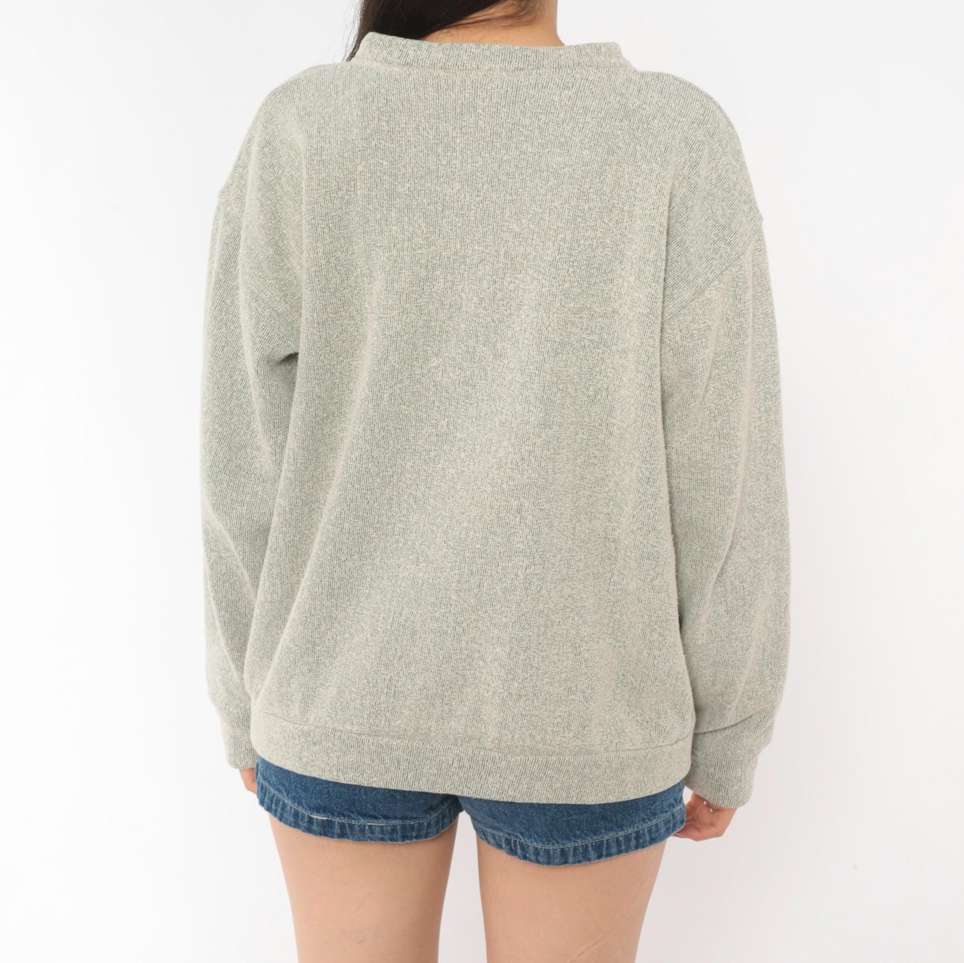 90s Arizona Embroidered Crewneck Sweater Tan Grey Speckled Niko's Large L