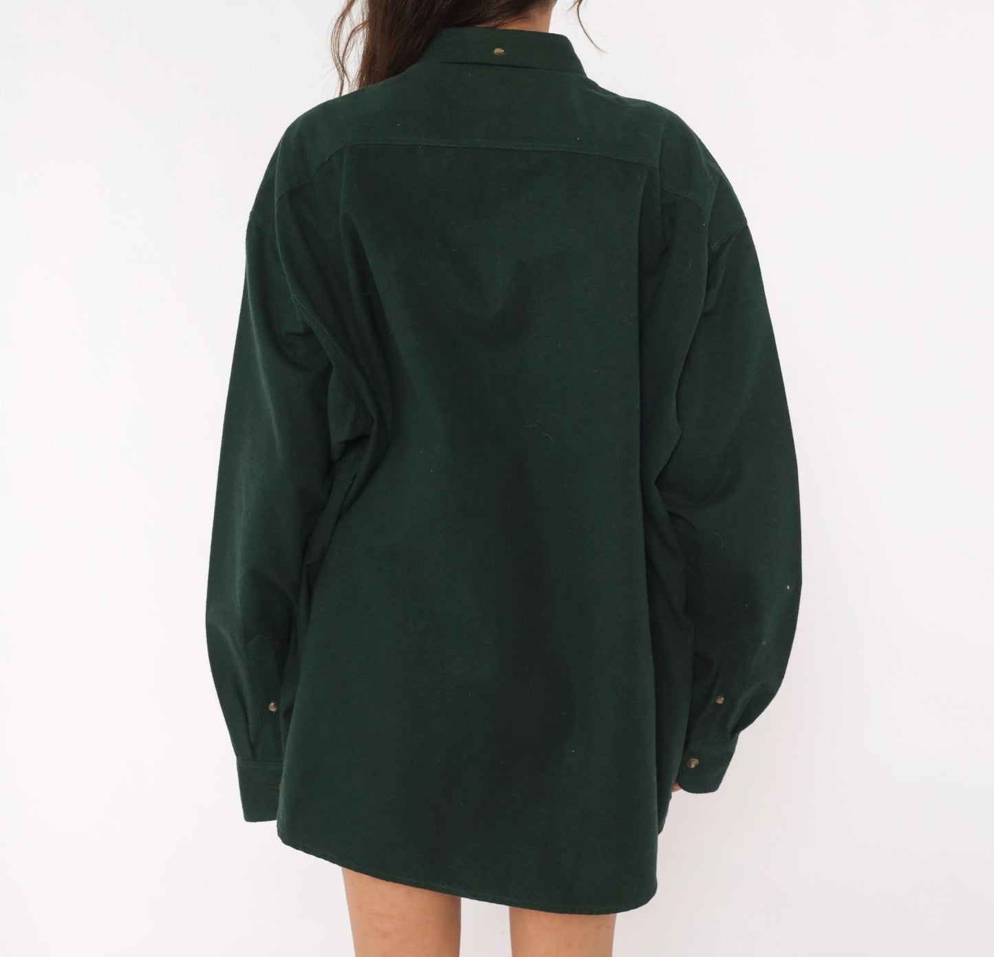Y2K Cabelas Forest Green Chamois Cotton Button Down Shirt Extra Large XL