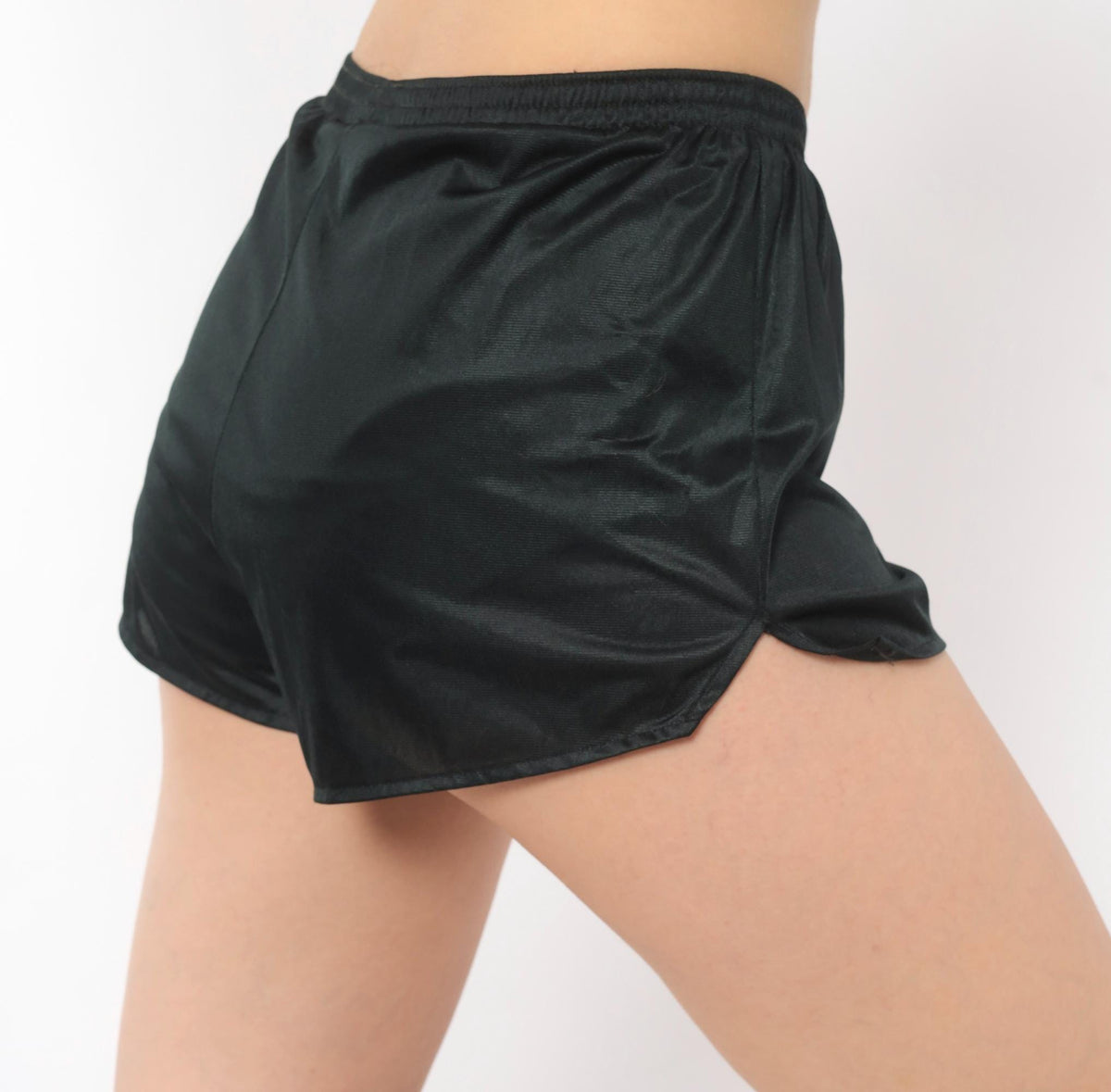 80s Nike Running Shorts Black Nylon Split Hem Athletic Extra Small XS