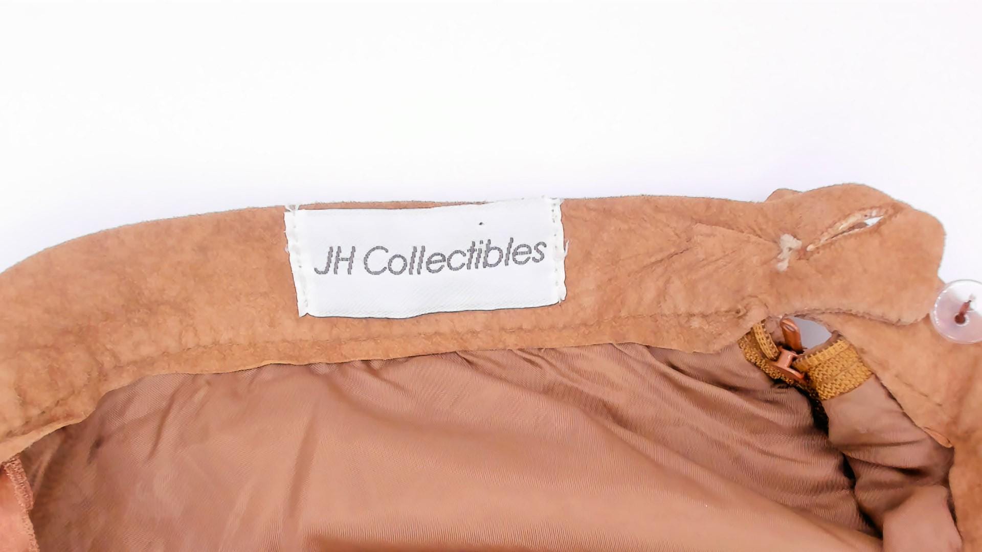 90s JH Collectibles Suede Maxi Skirt Tan A-Line Tiered Medium M