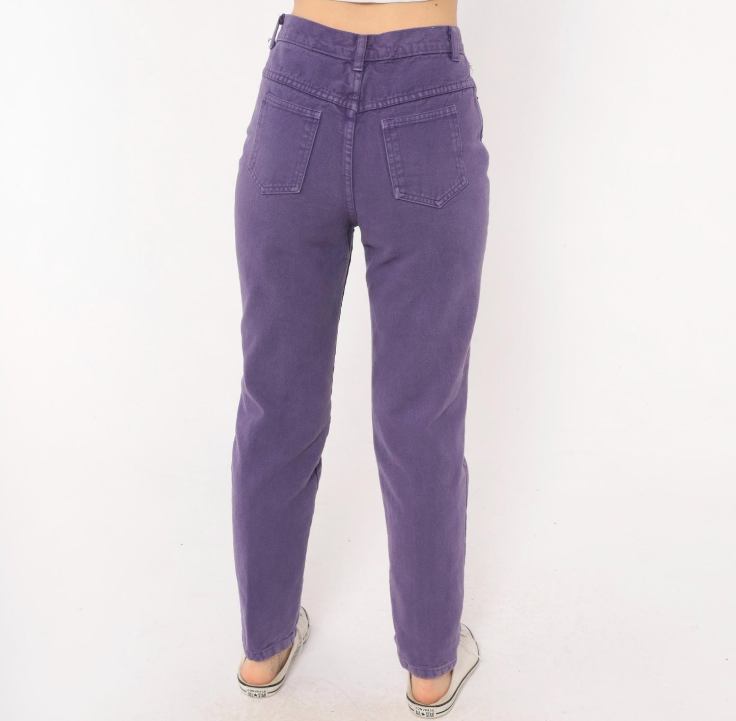 90s Merona Purple High-Waisted Mom Jeans Tapered Denim 26 Waist
