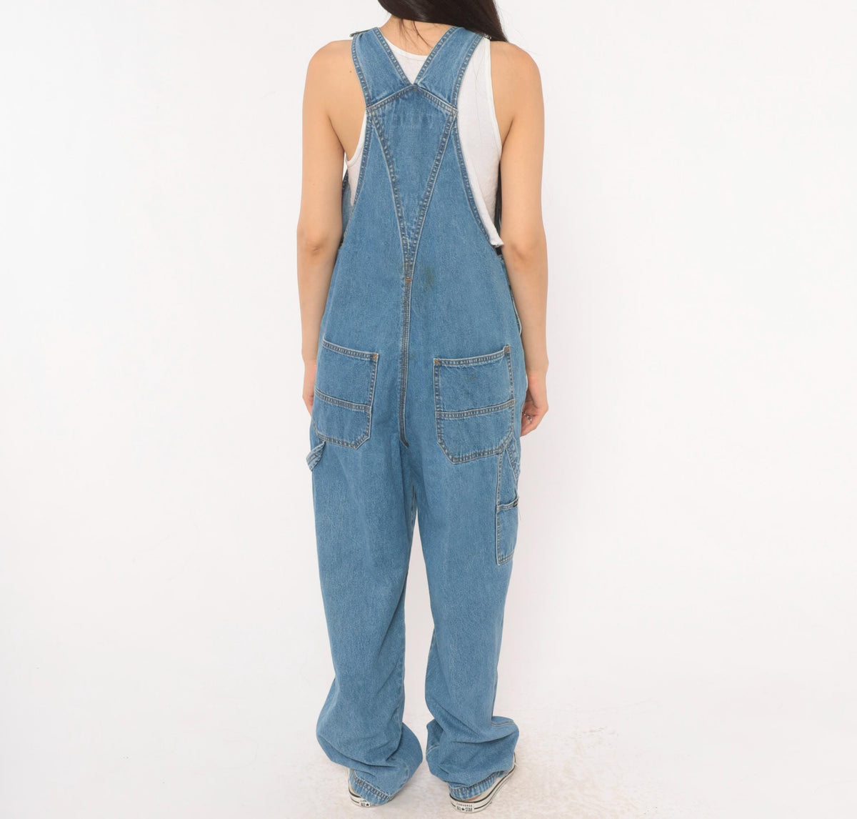 90s Unionbay Denim Overalls Medium Blue Cargo Bib Dungarees