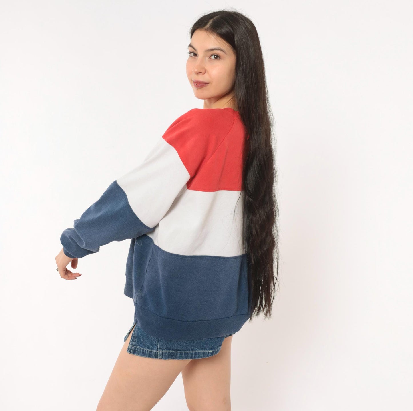 90s Rhoda Z Idaho Centennial Color Block Sweatshirt Red Navy Crewneck Medium