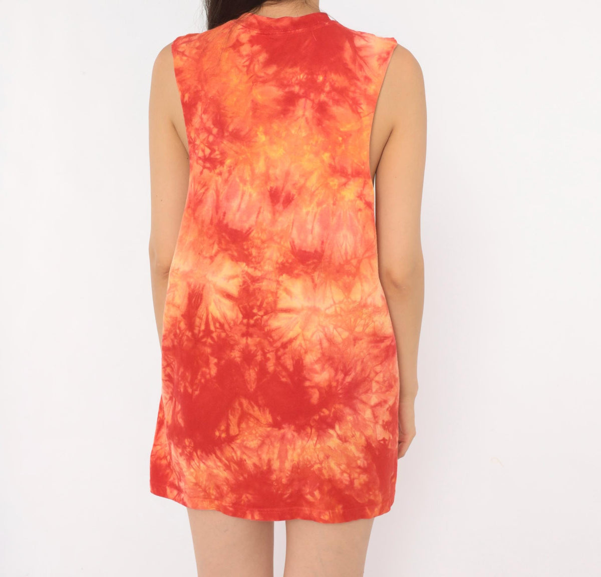 Y2K The Mountain Dragon Battle Tie Dye Muscle Tank Red Orange Medium M