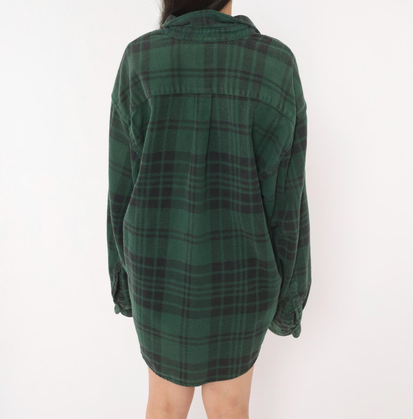 90s Gap Green Plaid Flannel Shirt Button-Up Grunge Cotton Extra Large XL