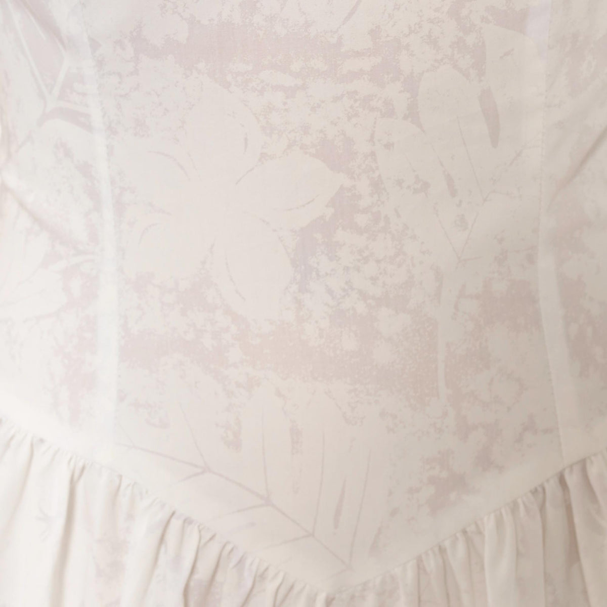 80s White Cotton Maxi Dress Sweetheart Neckline Basque Waist Floral Extra Small