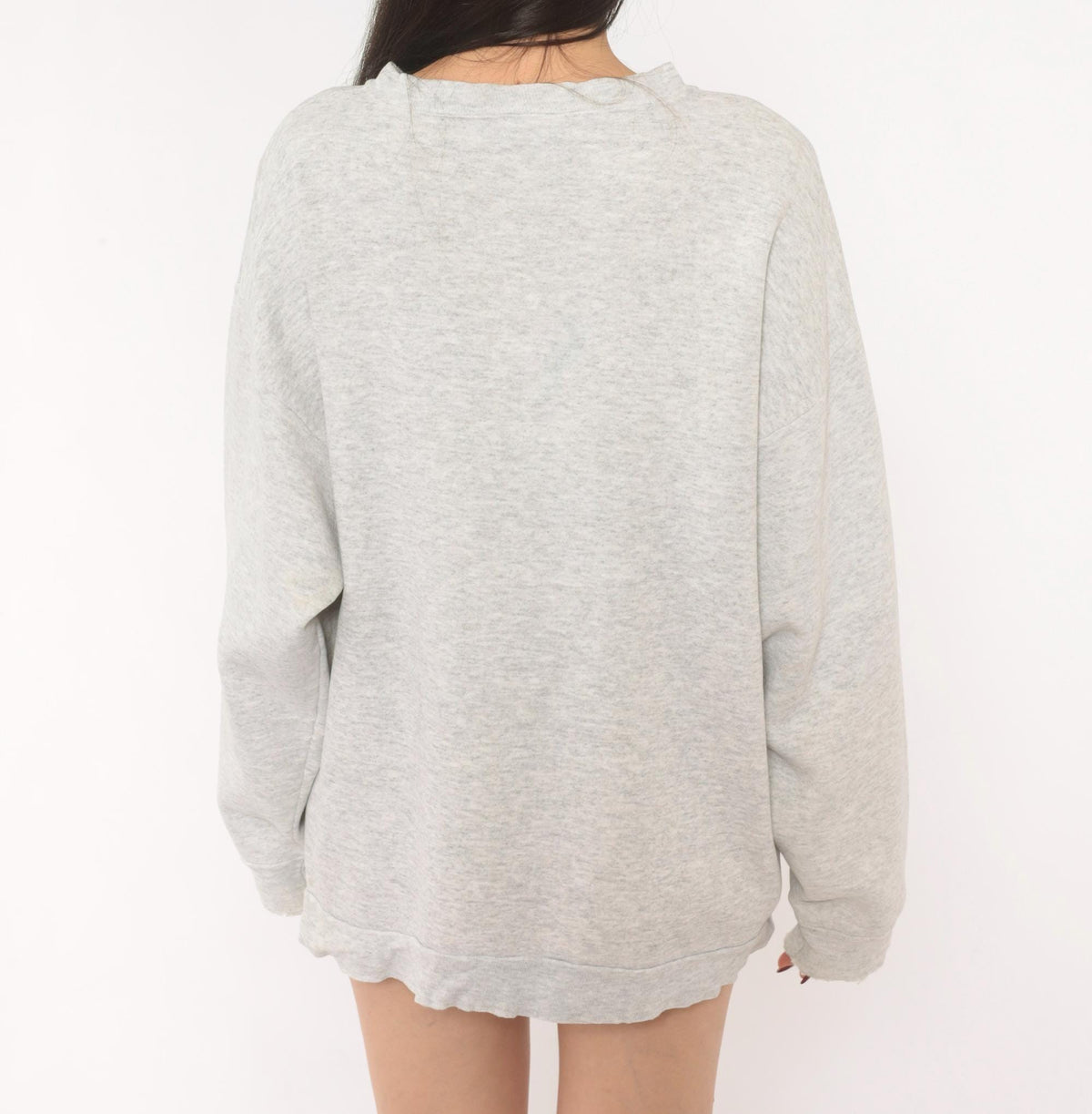 90s Mickey Mouse Sweatshirt Grey Heather Graphic Crewneck Cotton Extra Large XL