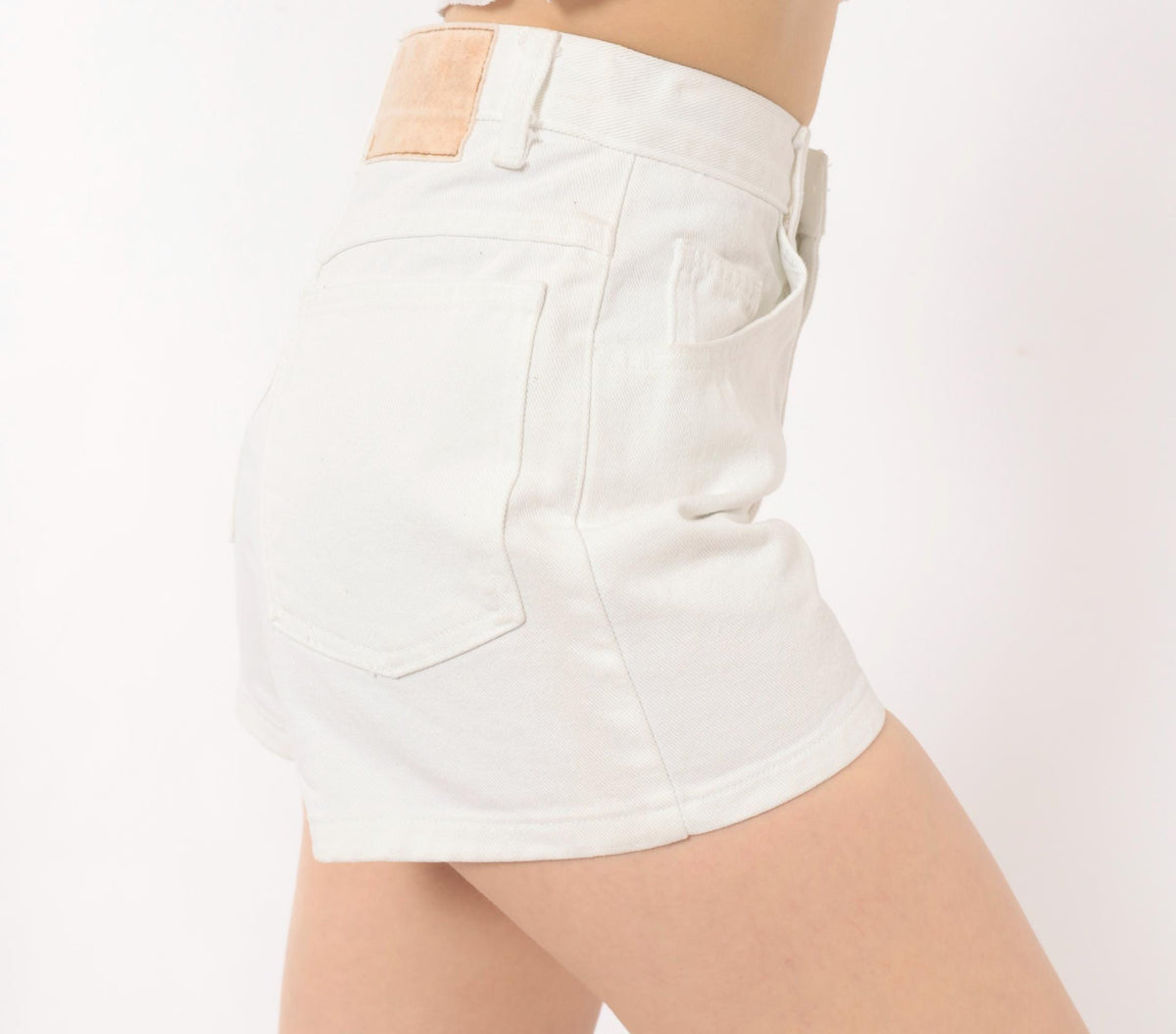 90s Moda INTL White Denim Shorts High Waist Five Pocket Cotton XS