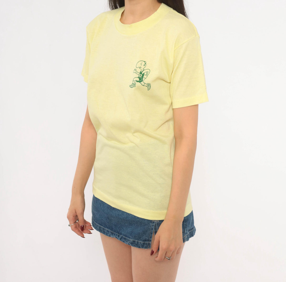 80s Select T Turtle Races Graphic Tee Yellow Green Cartoon Medium