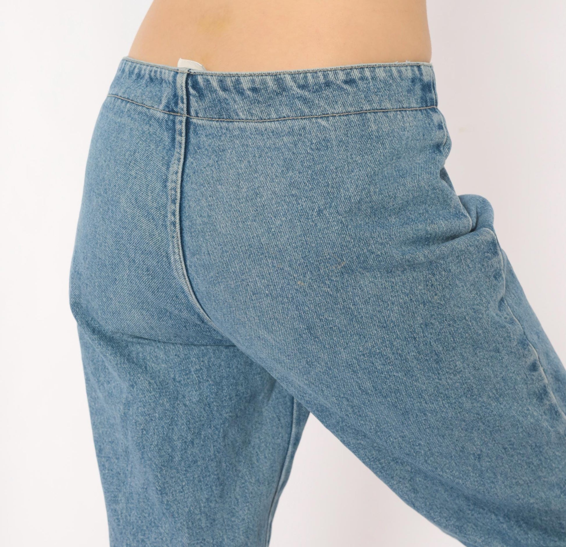 90s Paris Blues Light Wash Straight Leg Jeans Pocketless Cotton Medium