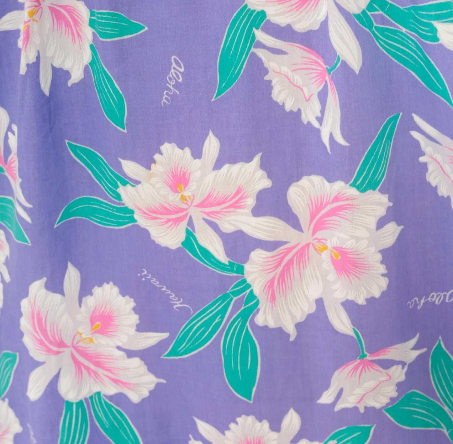 80s Jade Fashions Hawaiian Muumuu Dress Purple Orchid Floral Plus Size XXL