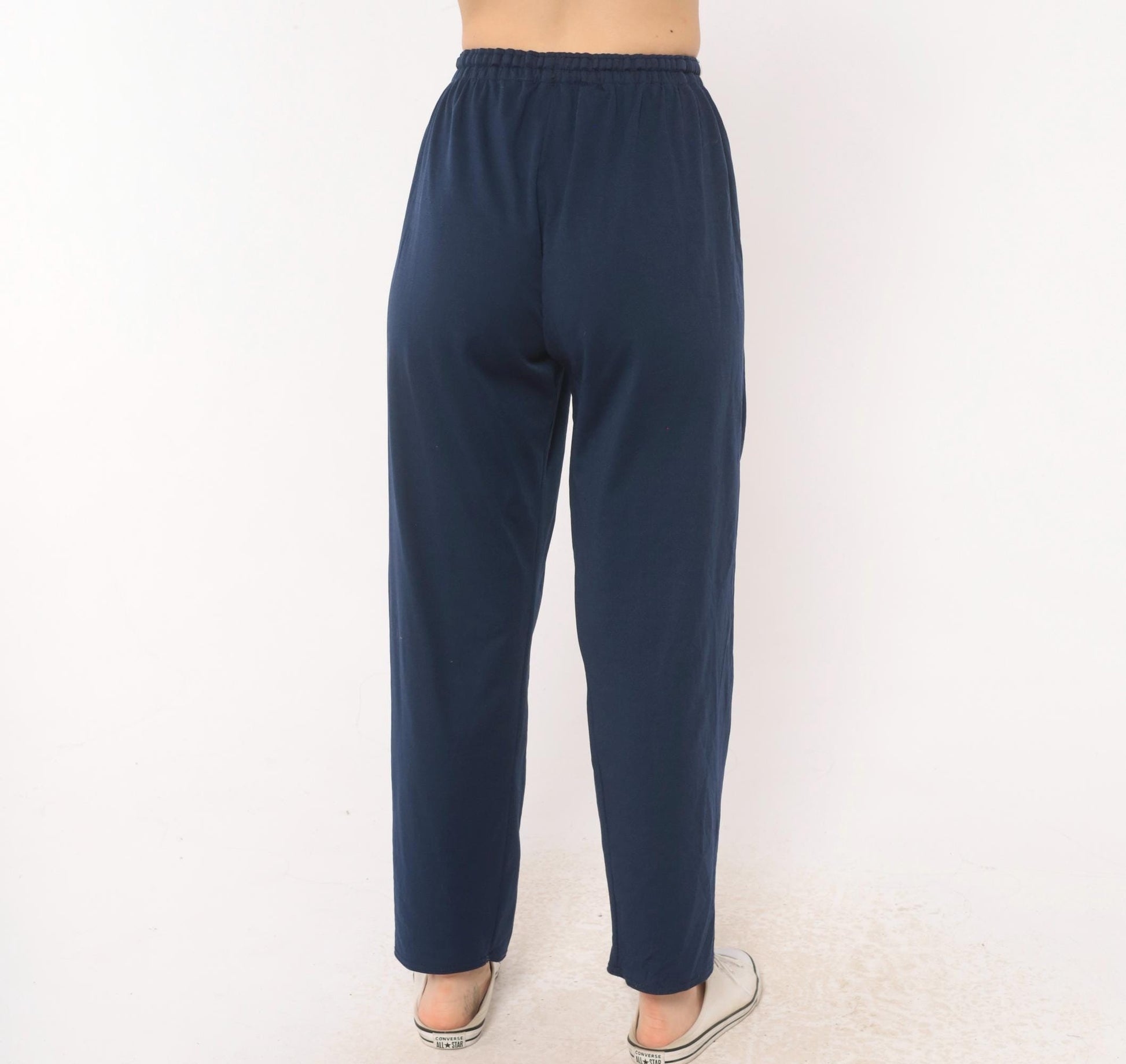 2000s Nike Navy Track Pants White Piping Straight Leg Extra Small XS