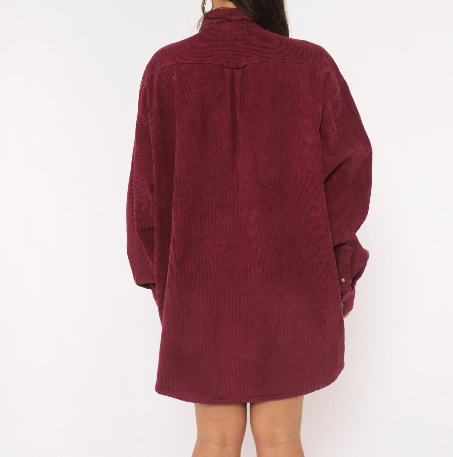 90s Fargo Clothing Burgundy Corduroy Button-Down Shirt Long Sleeve Large L