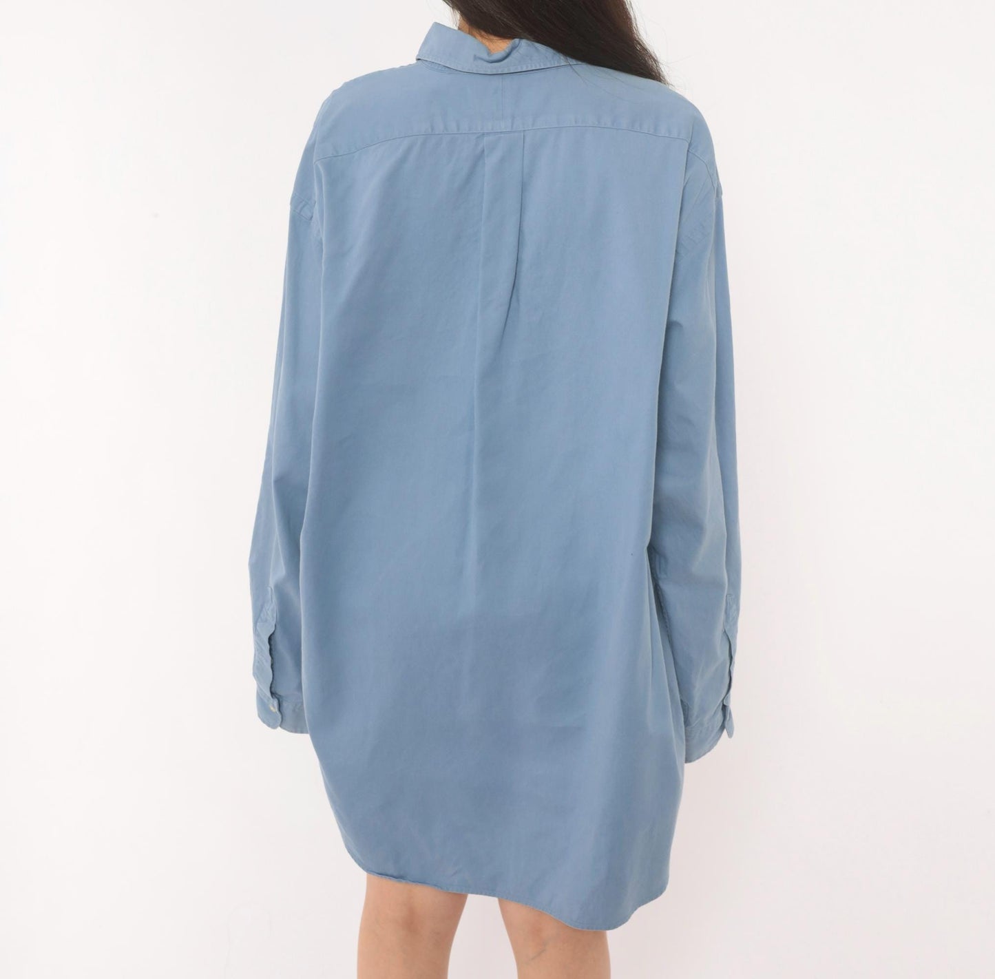 90s Ralph Lauren Powder Blue Cotton Oxford Button-Down Shirt Extra Large XL
