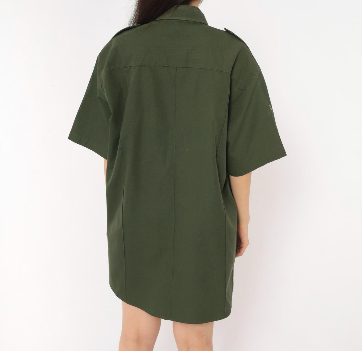 90s Camco Military Shirt Olive Drab Cotton Button-Up Large L