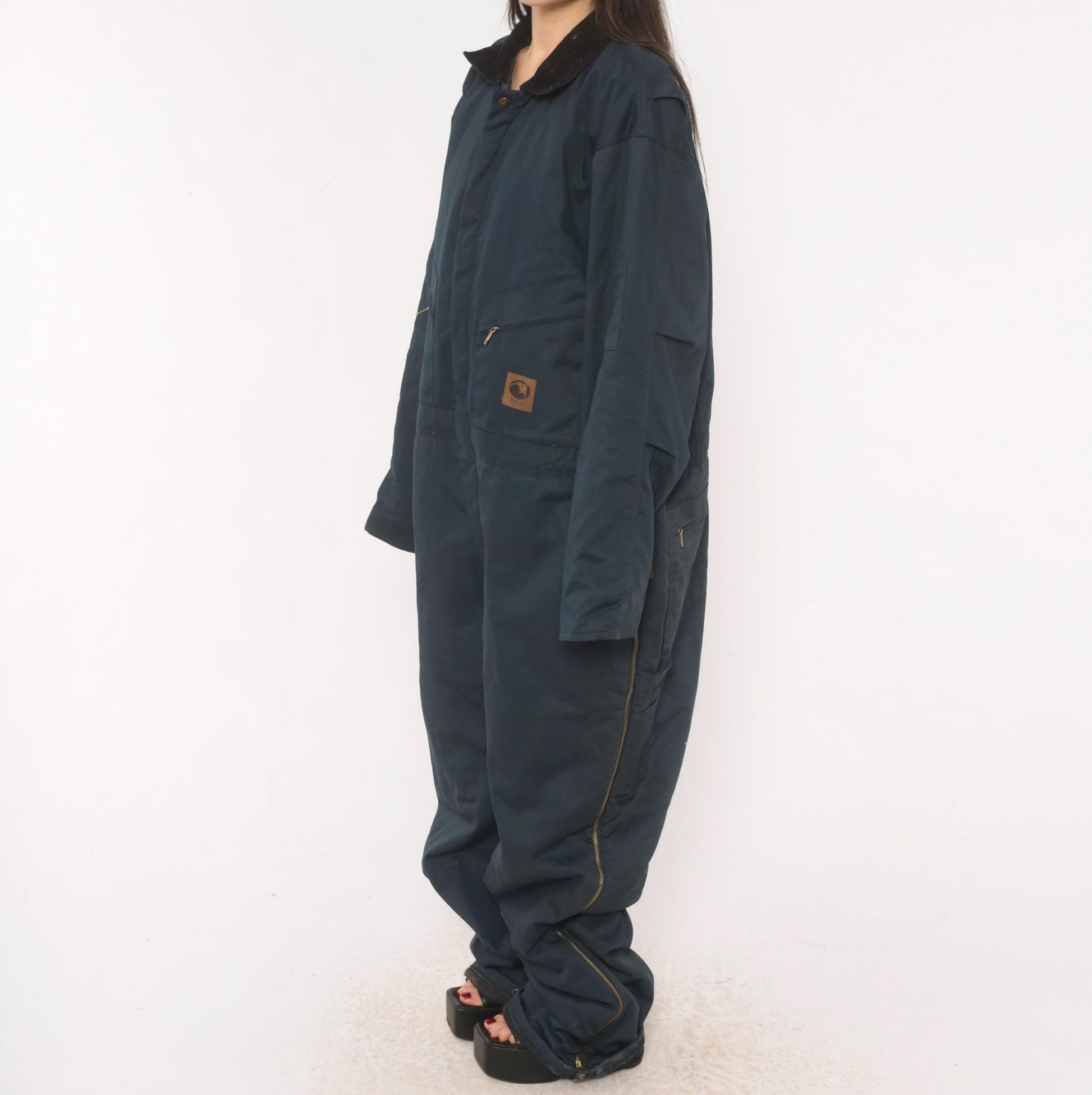 2000s Berne Apparel Navy Insulated Coveralls Quilted Jumpsuit Plus Size XXL