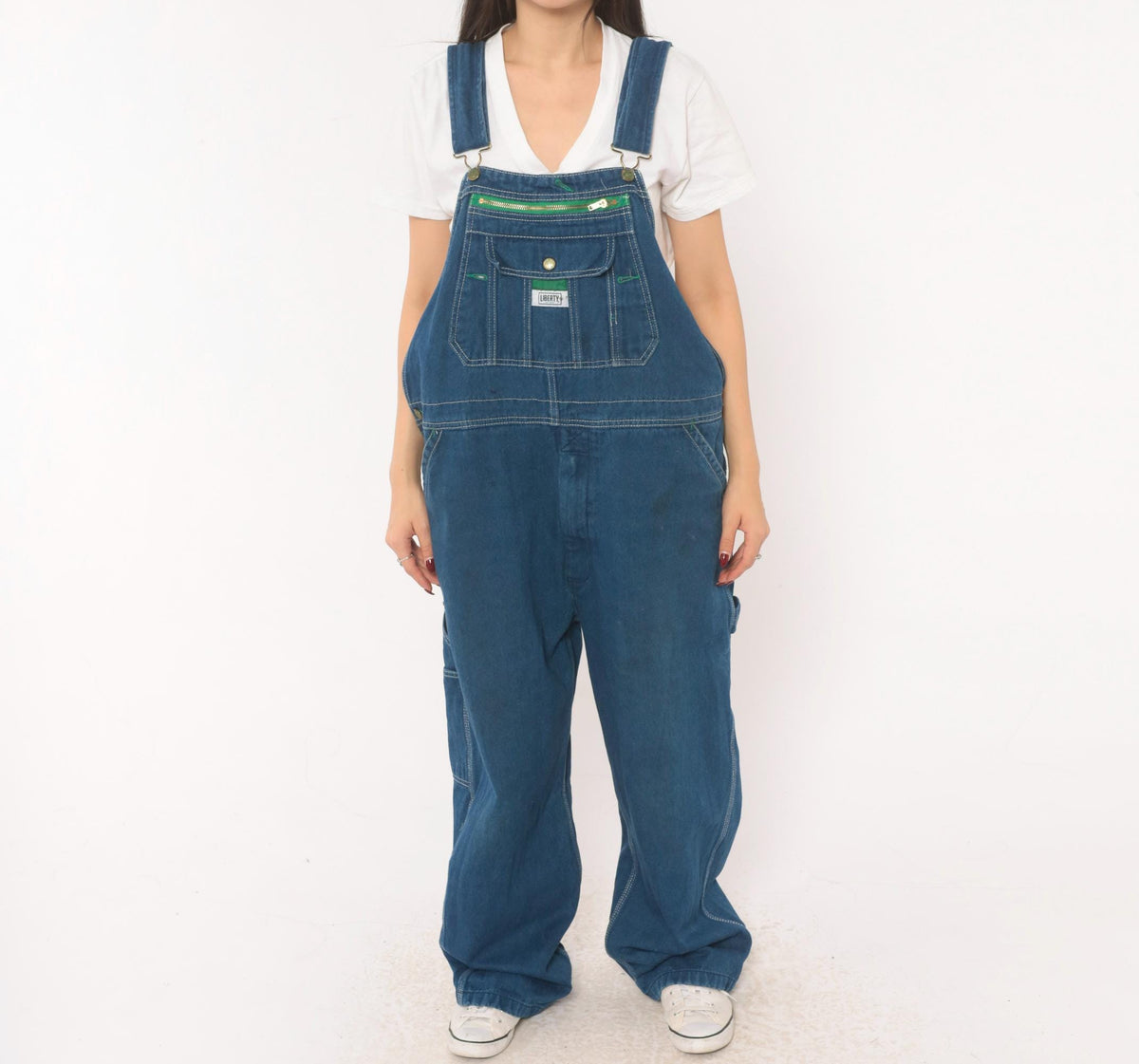 2000s Liberty Navy Denim Bib Overalls Carpenter Utility Cotton XXL