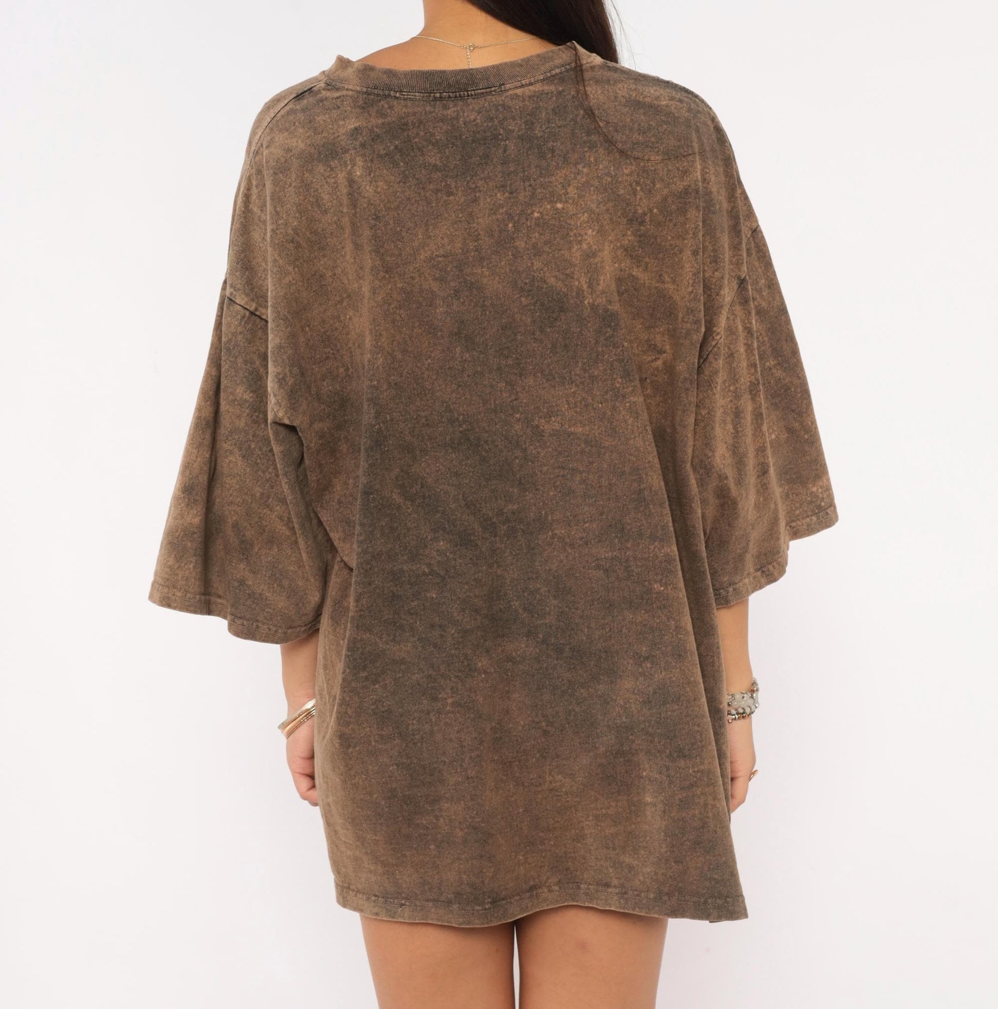 90s North Crest Acid Wash Graphic Tee Brown Cotton Unisex Extra Large