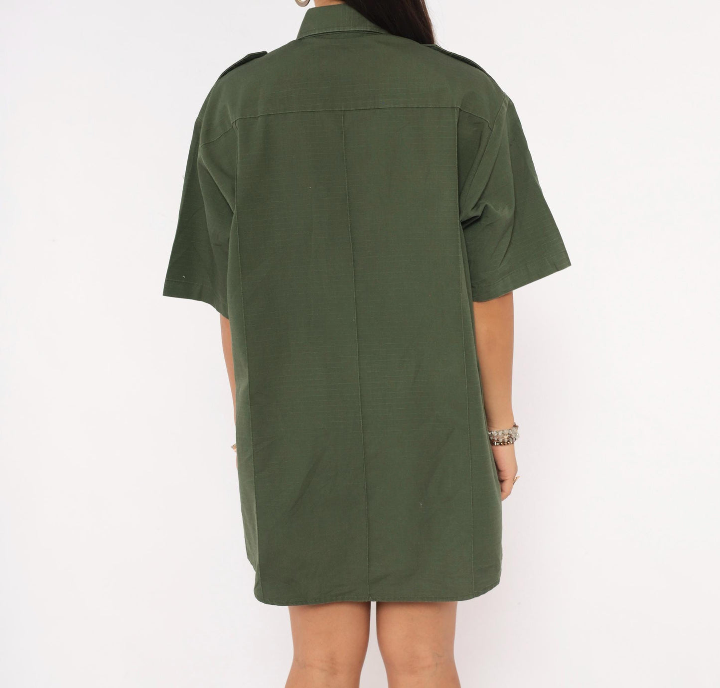 90s Camco Military Shirt Olive Green Button-Up Utility Epaulette Extra Large