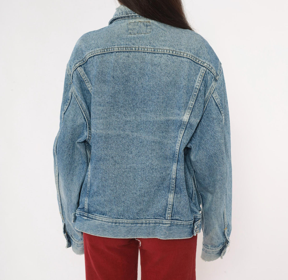 90s Lee Light Wash Denim Jacket Cotton Button Front Medium